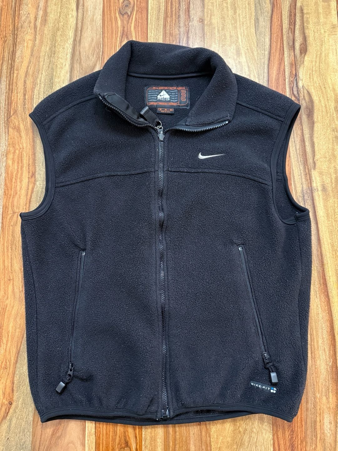 Vintage Nike ACG Thermal Layer 2 Fleece Vest Size M Black 2