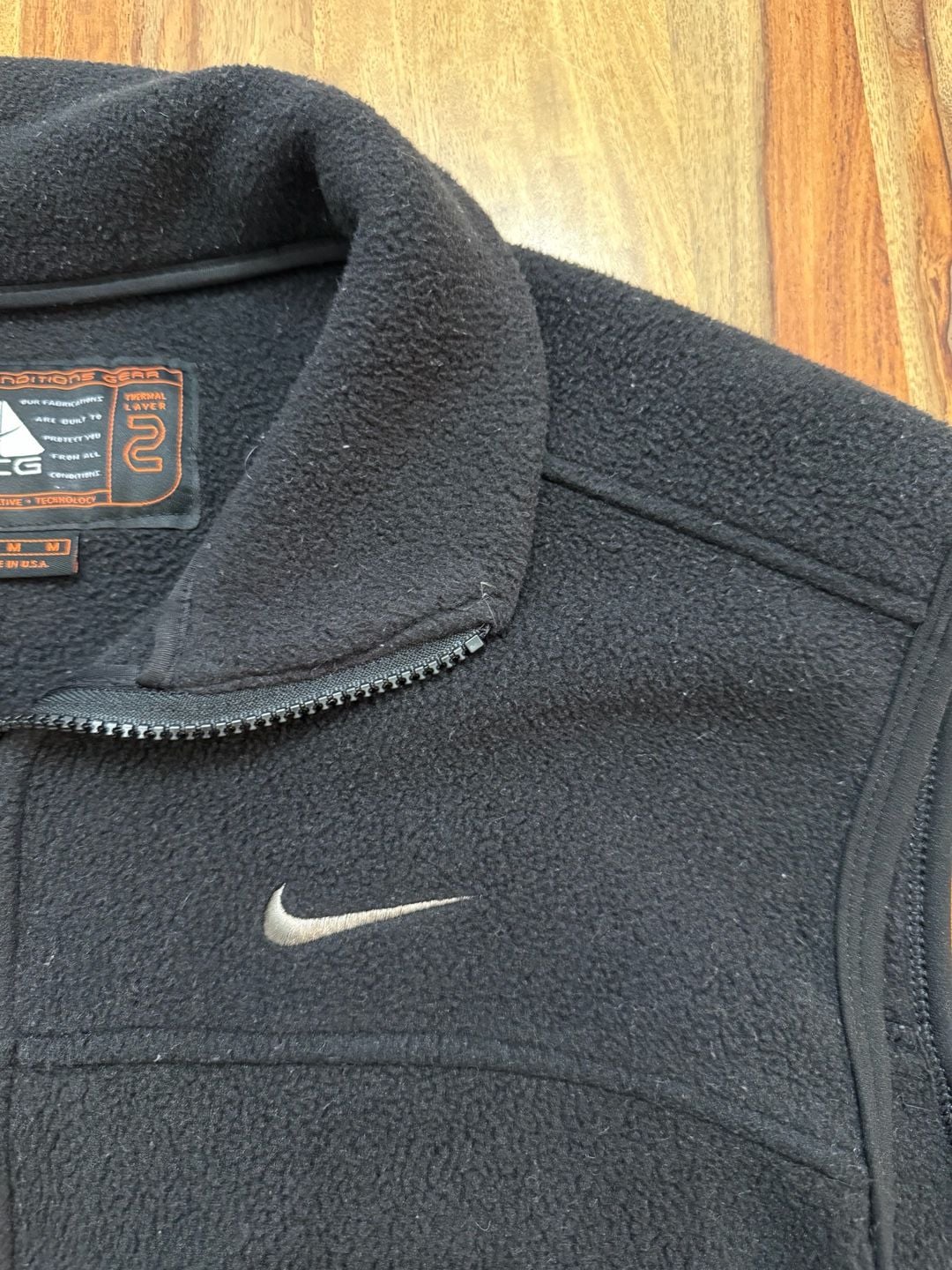 Vintage Nike ACG Thermal Layer 2 Fleece Vest Size M Black 4