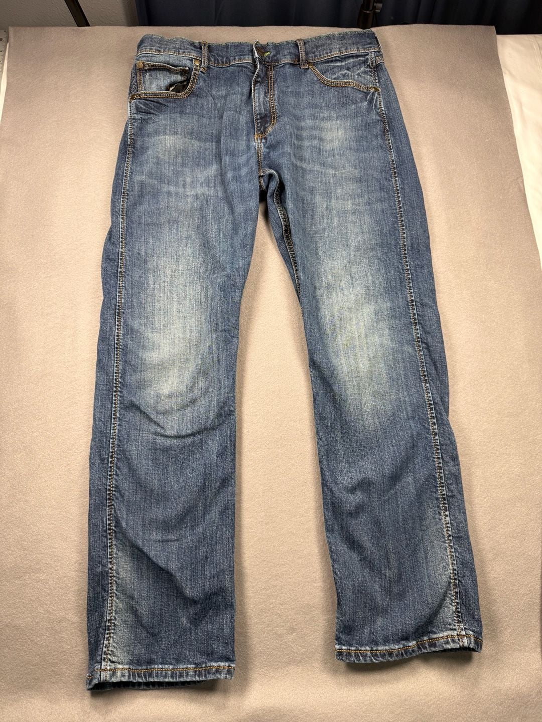 Wrangler Retro Slim Straight Jeans Size 36x32 Blue Denim 2