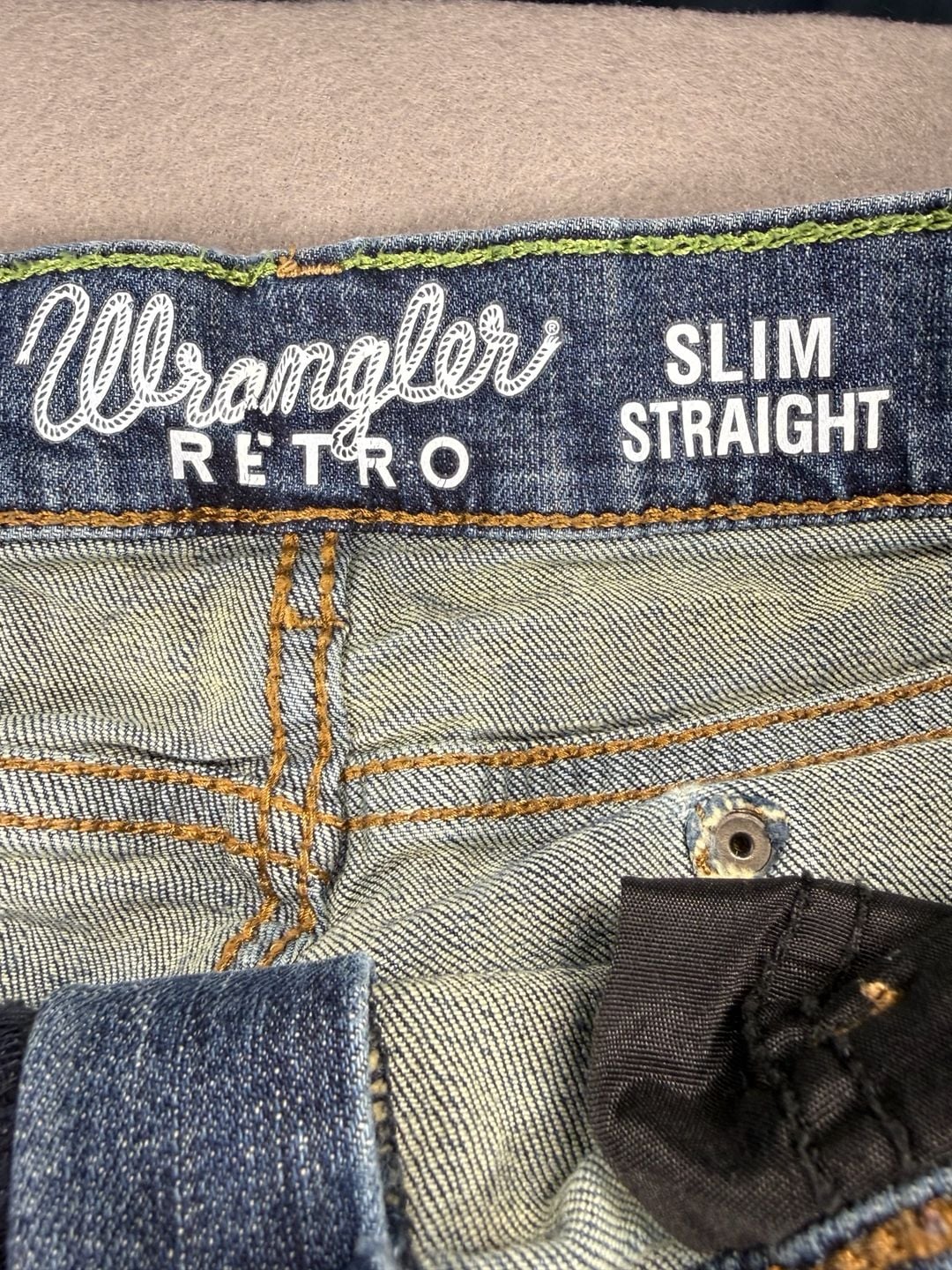 Wrangler Retro Slim Straight Jeans Size 36x32 Blue Denim 4