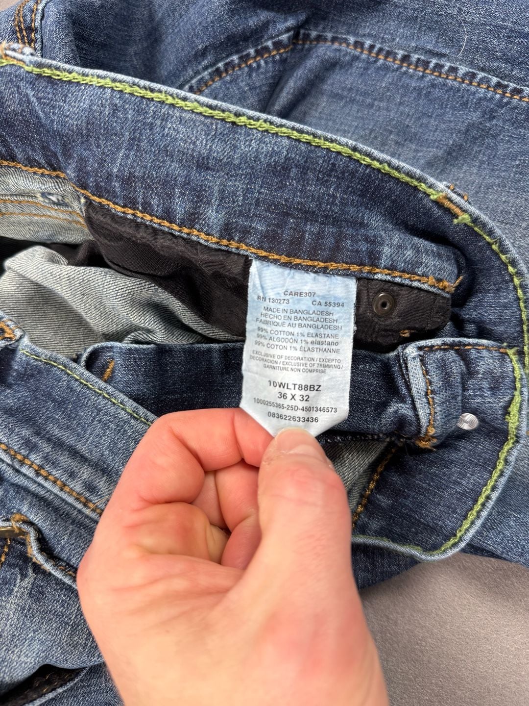 Wrangler Retro Slim Straight Jeans Size 36x32 Blue Denim 5