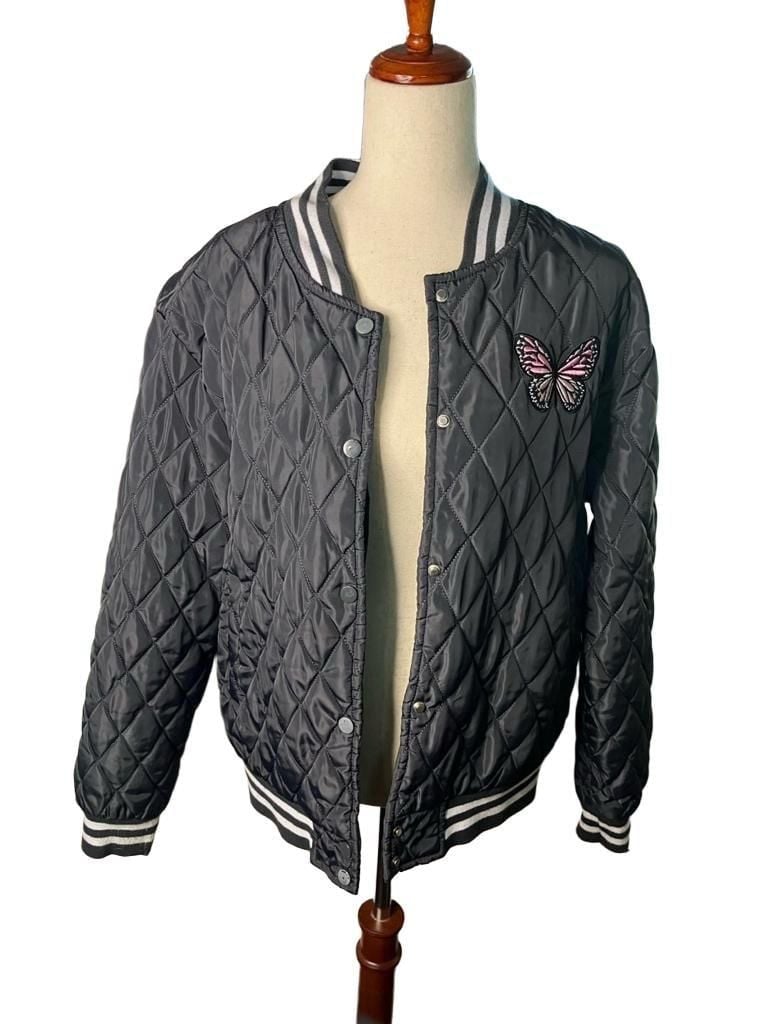 ANGEL CULT WOMEN'S QUILTED BUTTERFLY JACET - SNAP BUTTON FRONT SIZE LARGE 3