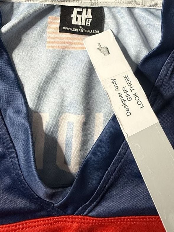 Greater Half USA 2nd Amendment Football Jersey Size XL 5