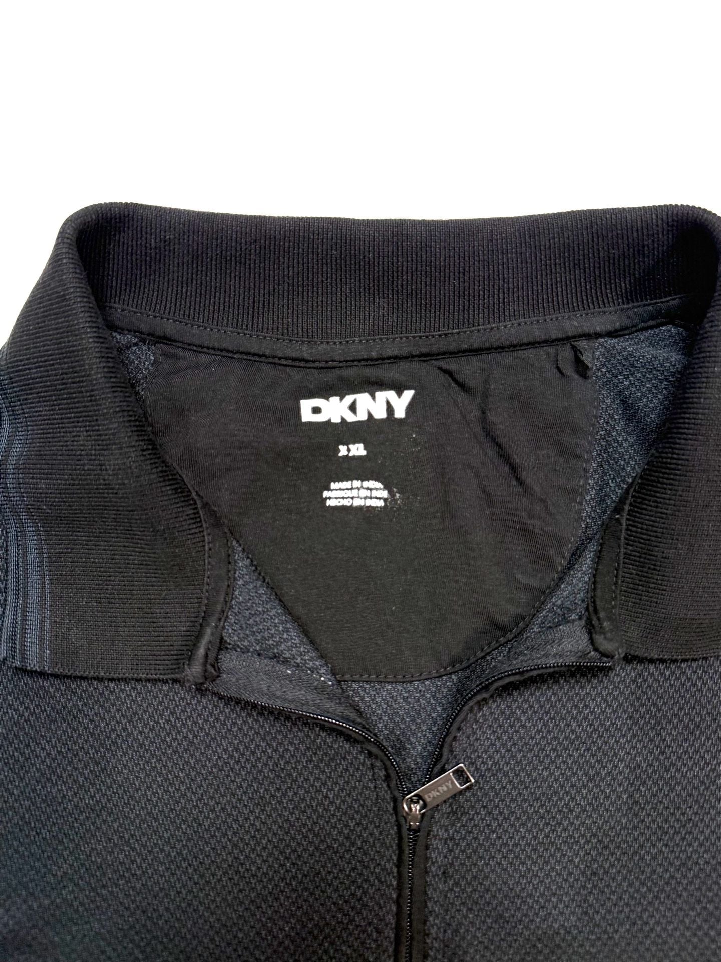 DKNY Men's Polo Shirt XXL Quiet Luxury Minimalist Athleisure Techwear Streetwear Black Quarter Zip 1/4 Zip Short Sleeve Textured Jacquard Ribbed Collar Cotton Polyester Casual Golf 2XL 7