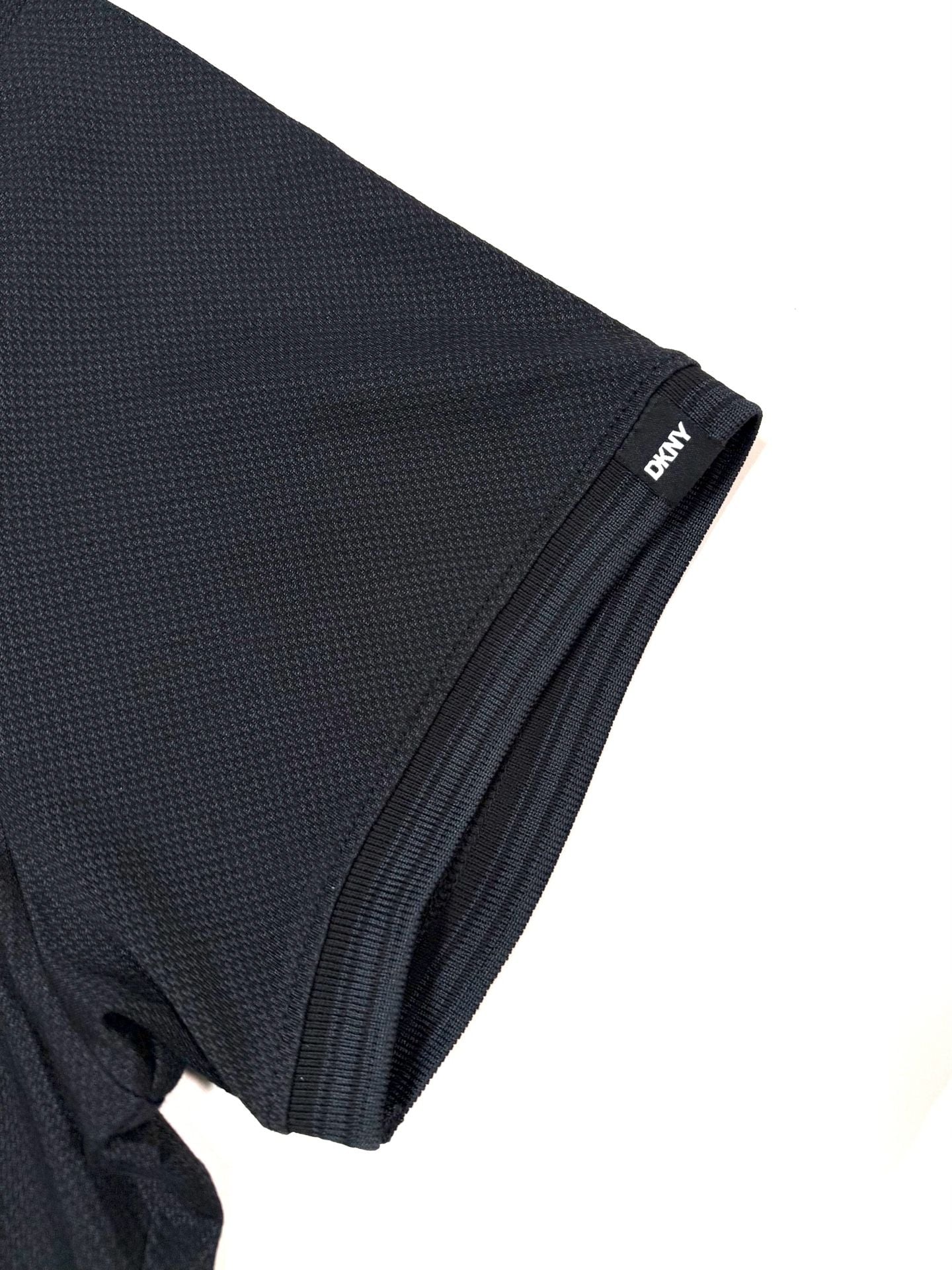 DKNY Men's Polo Shirt XXL Quiet Luxury Minimalist Athleisure Techwear Streetwear Black Quarter Zip 1/4 Zip Short Sleeve Textured Jacquard Ribbed Collar Cotton Polyester Casual Golf 2XL 8