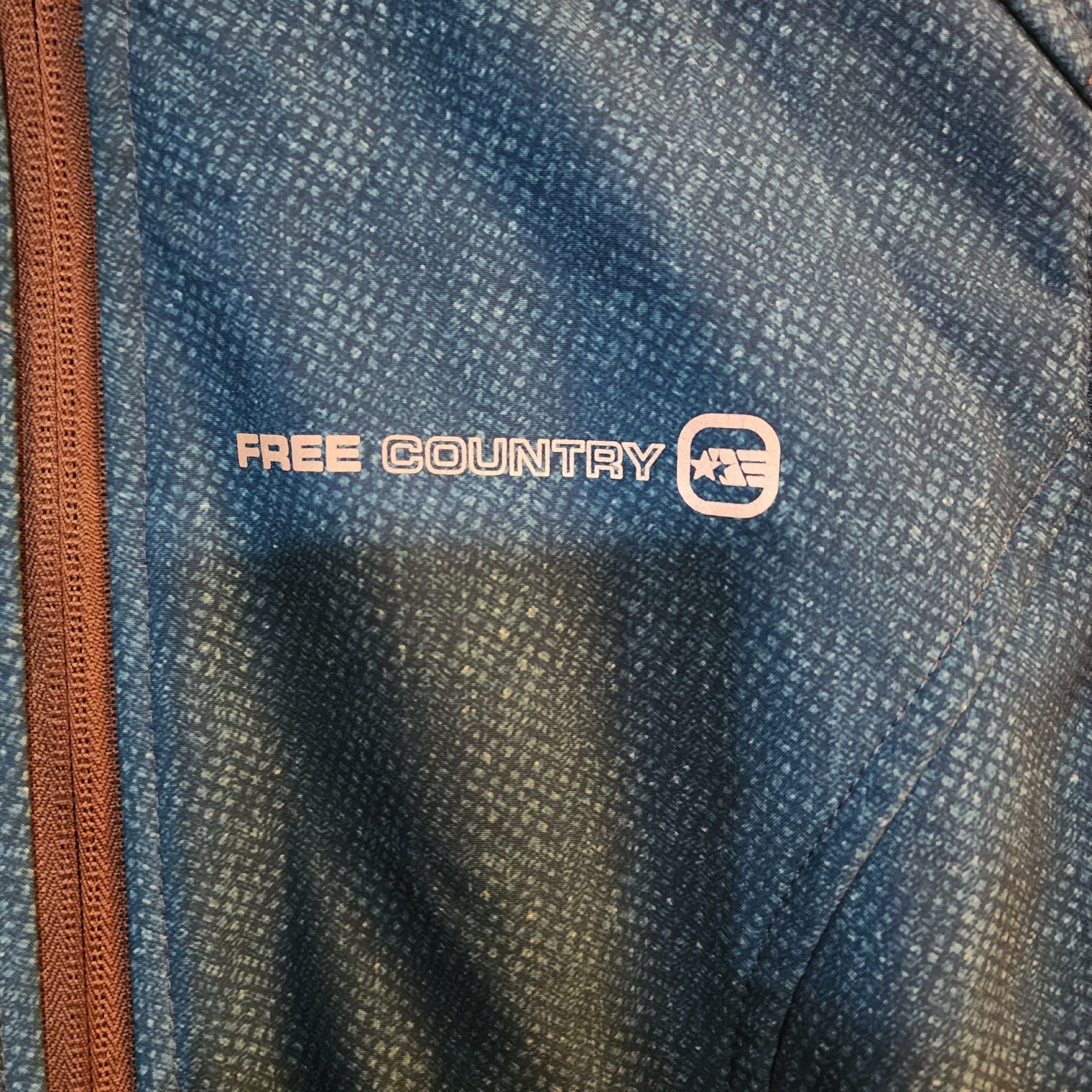 Free Country Softshell Jacket Size Medium Blue Faux Fur Lined Hooded 3