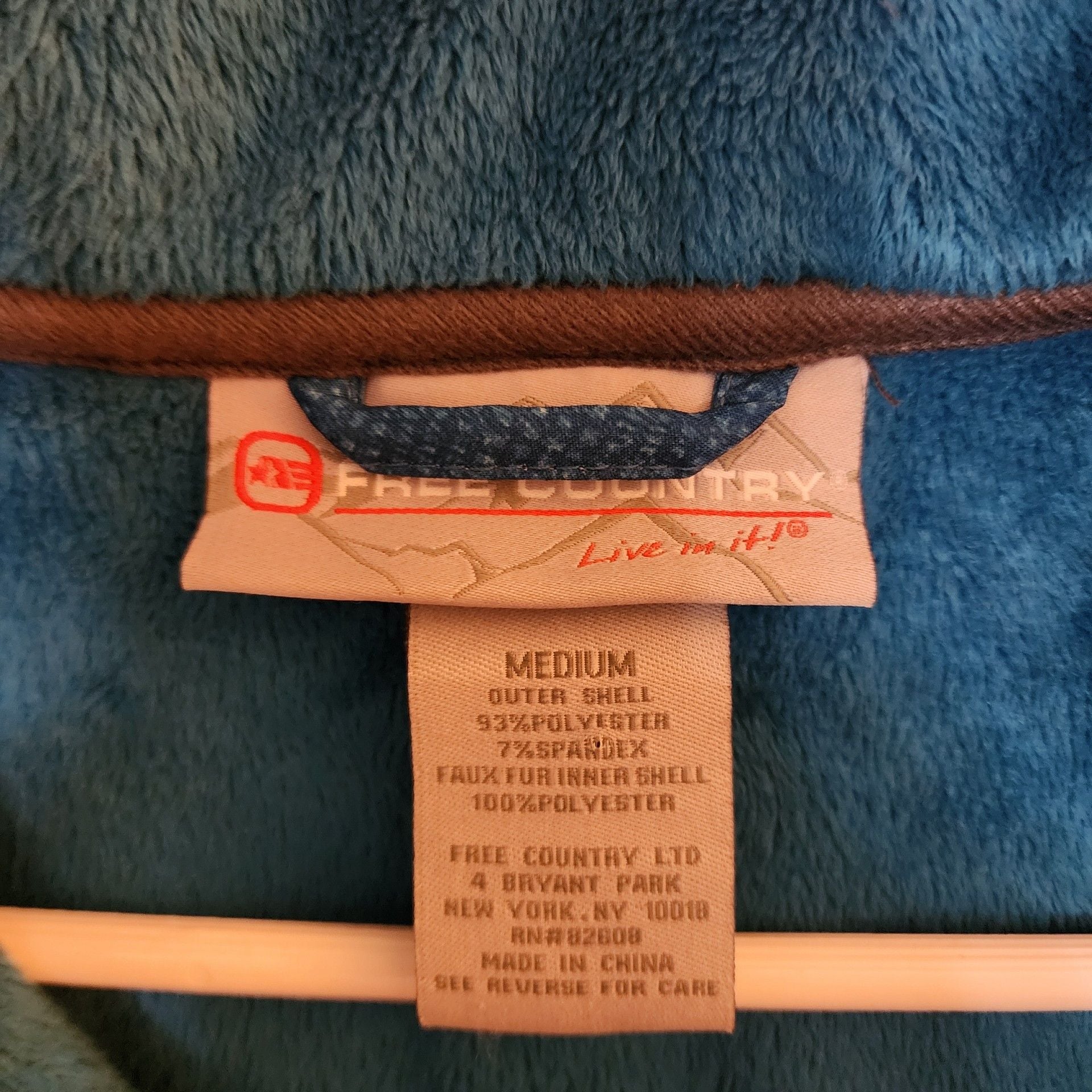 Free Country Softshell Jacket Size Medium Blue Faux Fur Lined Hooded 4