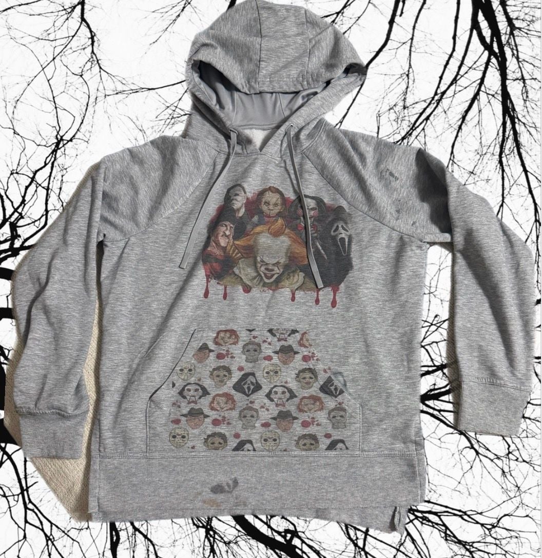 Penny wise, Freddy,Michael ,Chuckie, and more Horror Movie Characters Hoodie 2