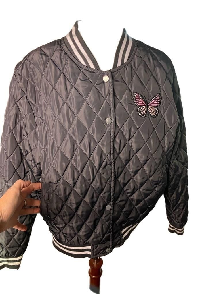 ANGEL CULT WOMEN'S QUILTED BUTTERFLY JACET - SNAP BUTTON FRONT SIZE LARGE 8