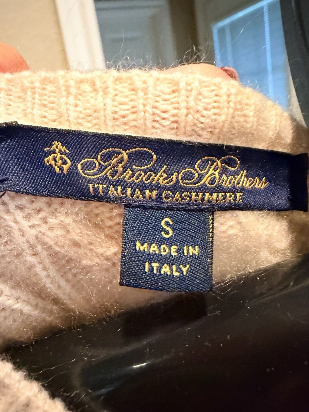 Brooks Brothers Italian Cashmere Cable-Knit Sweater Size S White 4