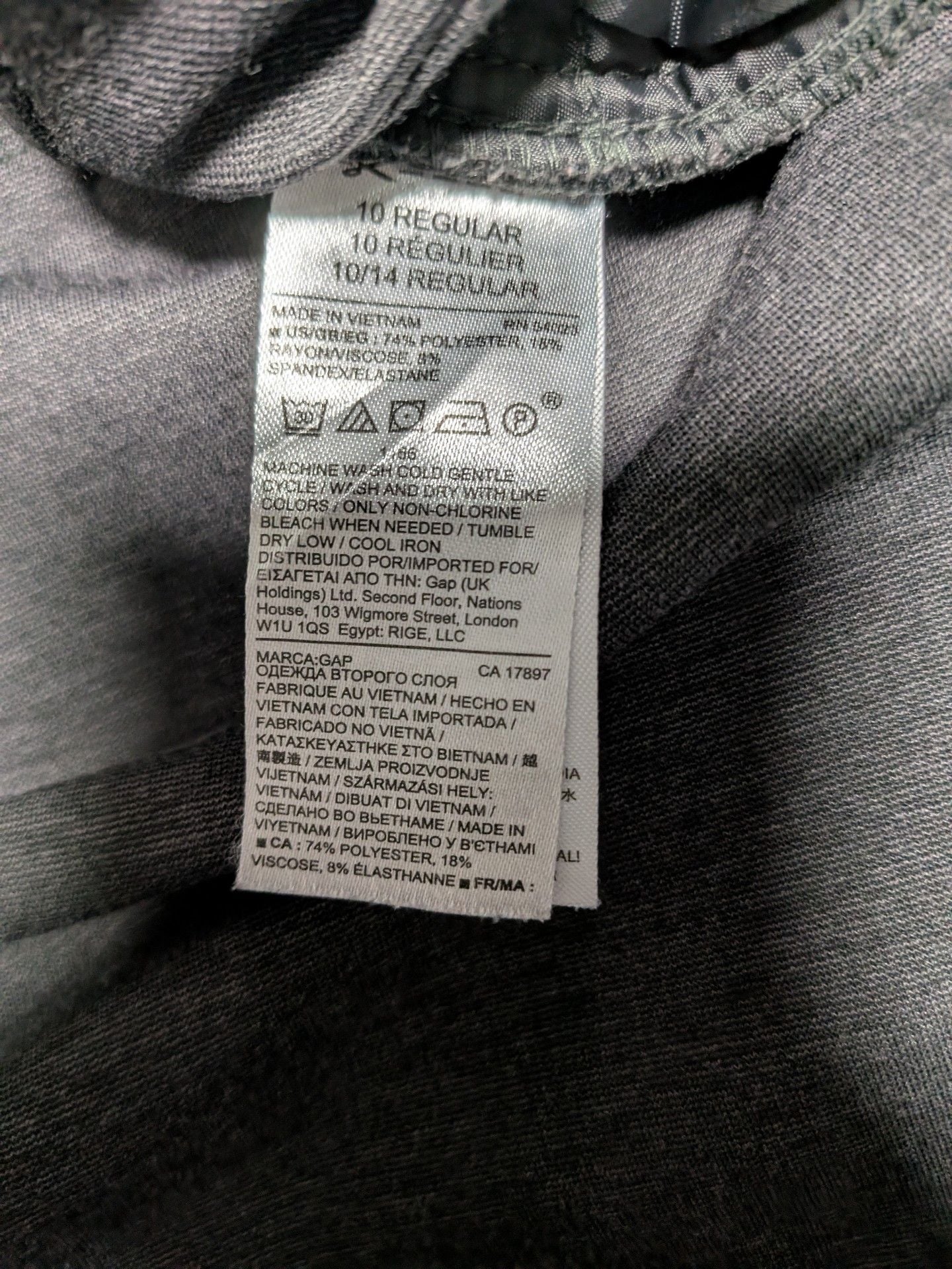 Gap Pants Size 10R Grey 10
