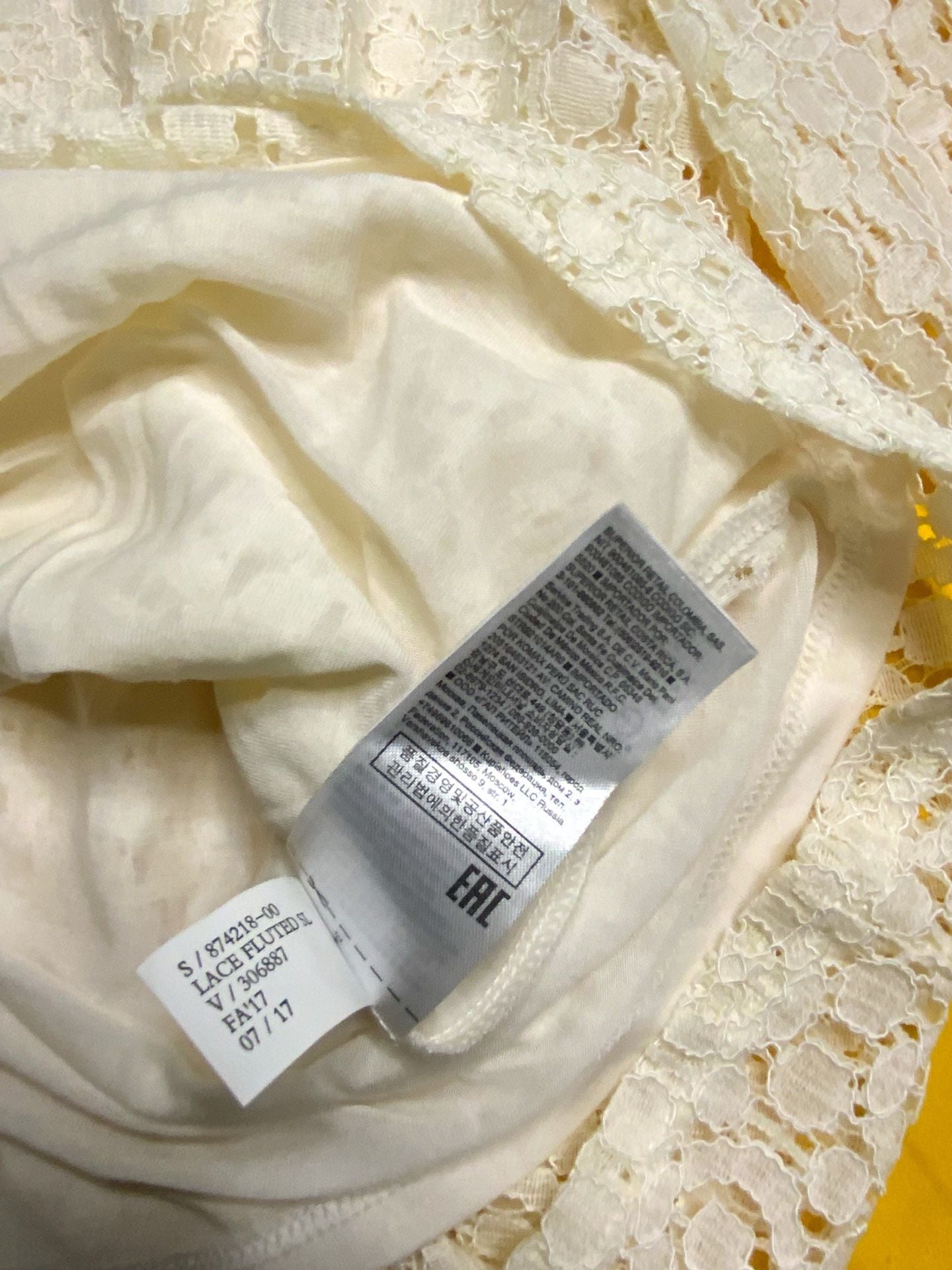 Banana Republic Lace Blouse Women Size S Cream Long Sleeve Top 8