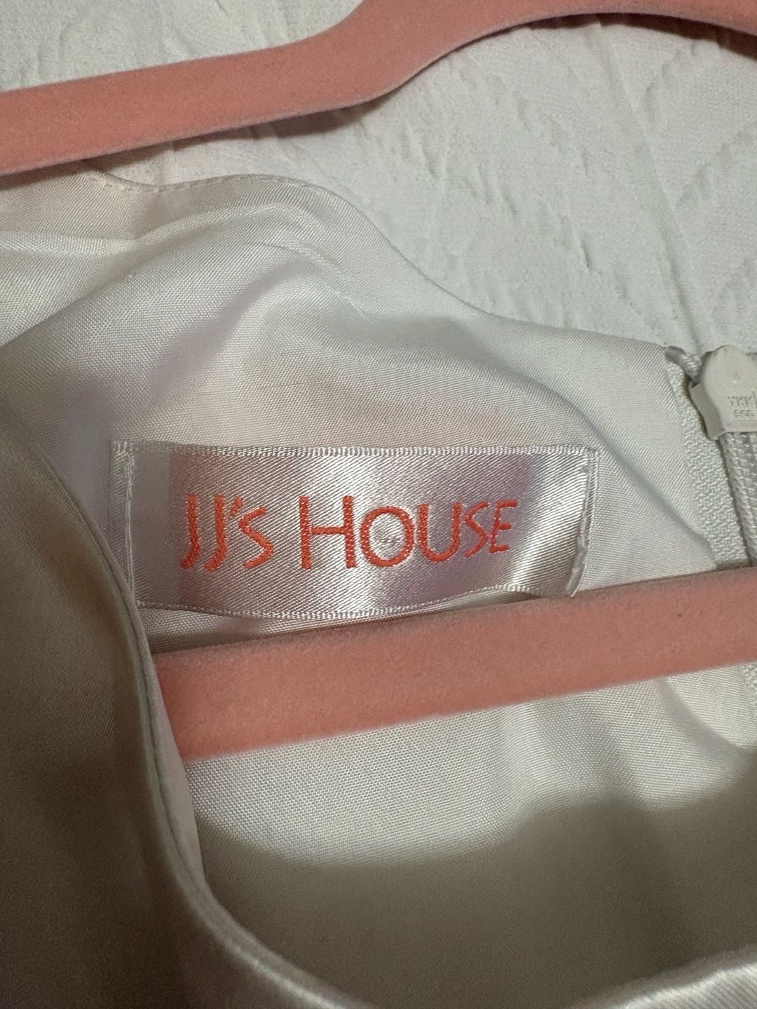 JJ's House Embellished Chiffon Evening Dress White Brown 5
