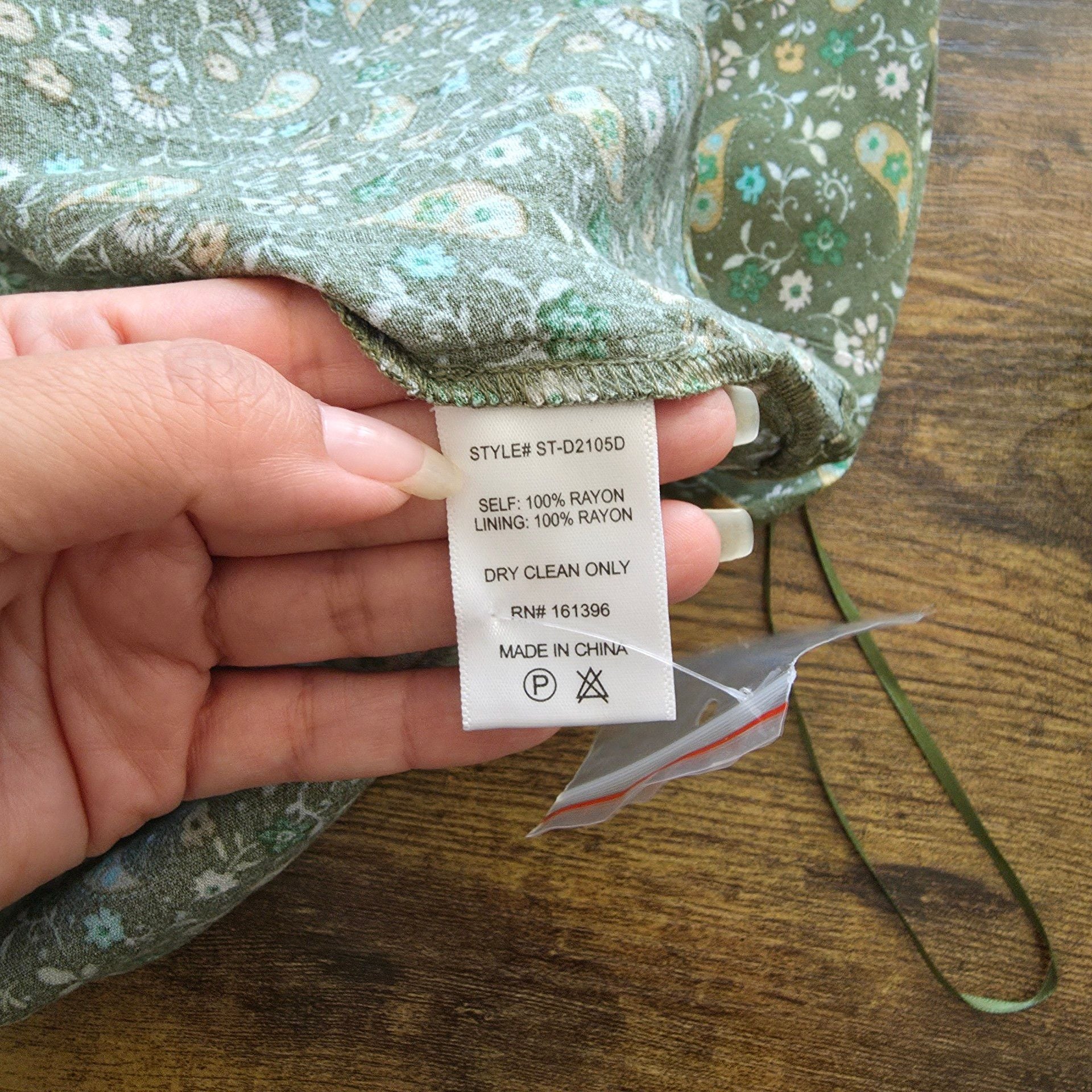 Sky to Moon Floral Slip Dress Size S Green Rayon Mini 5