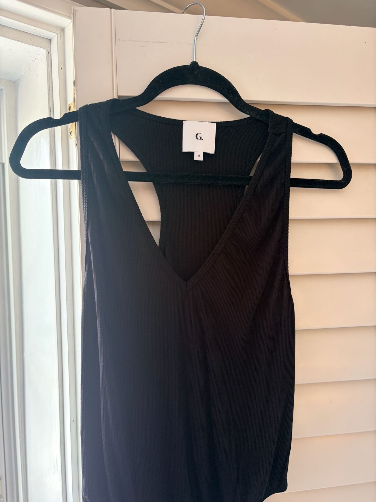 G. Label Bodysuit Black Ribbed Cleangirl Capsule Wardrobe Staple 3