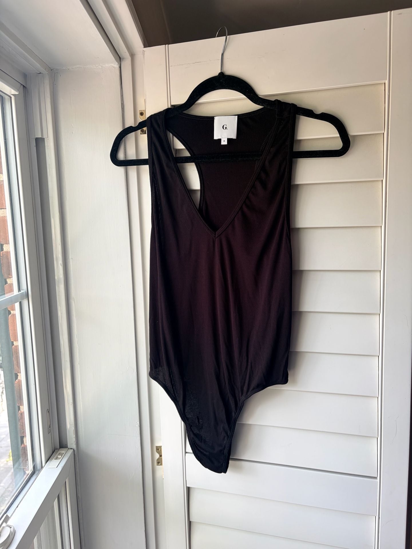 G. Label Bodysuit Black Ribbed Cleangirl Capsule Wardrobe Staple 6