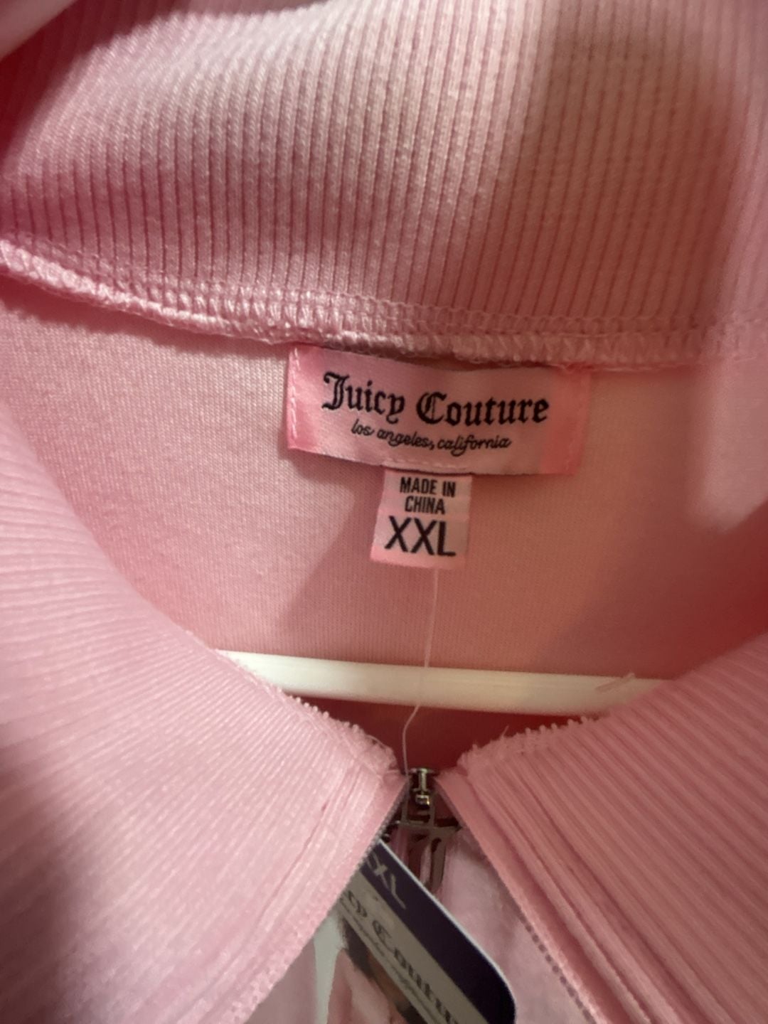 Juicy Couture Velour Track Jacket Size XXL Pink Pickleball Anyone? 5
