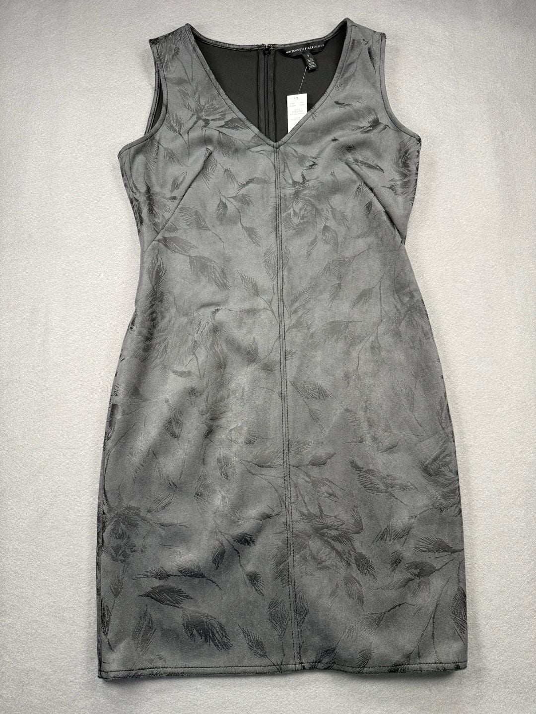 White House Black Market SL Vneck Suede Dress Size 2 Inkling Foil Asphalt 2