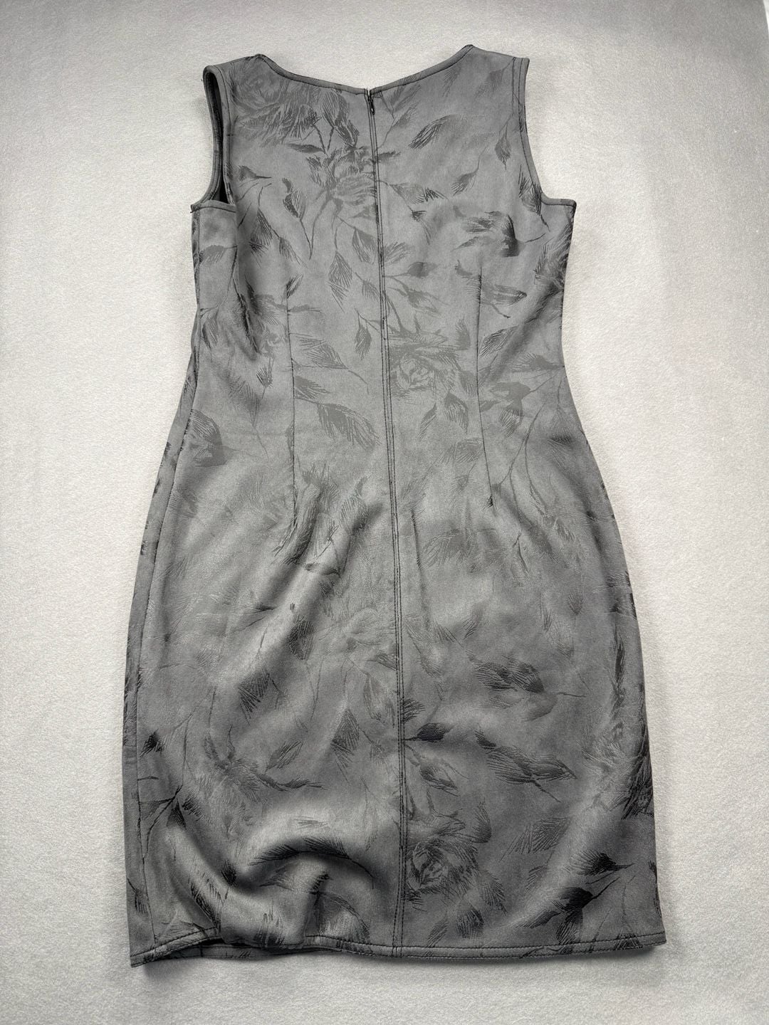 White House Black Market SL Vneck Suede Dress Size 2 Inkling Foil Asphalt 6