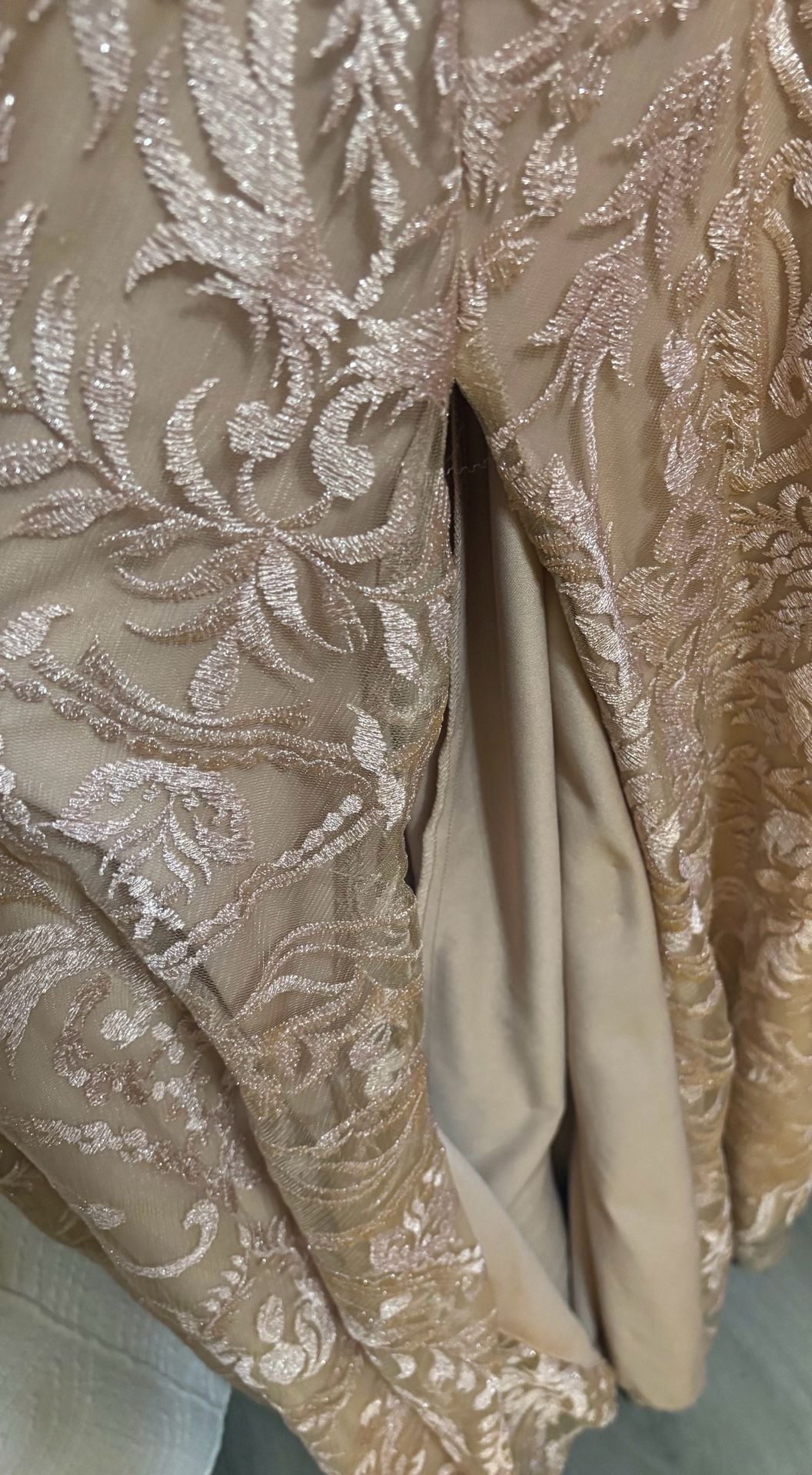 xtraordinary Dress Size 15W Rose Gold Embroidered Rhinestone Maxi Gown 4