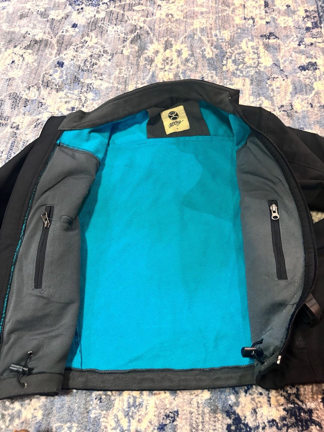 Hooey Softshell Jacket youth Size M Black Turquoise Roughy 4