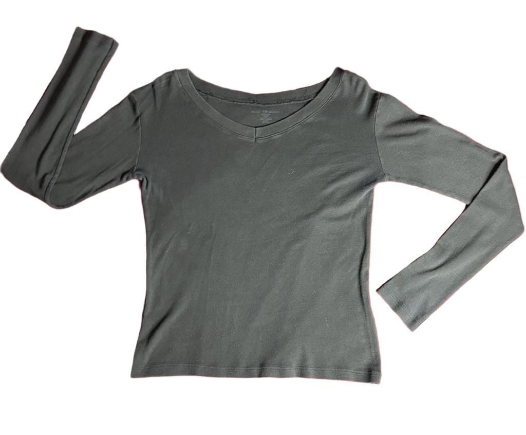 Brandy Melville Thermal Long Sleeve Top black/faded look 2