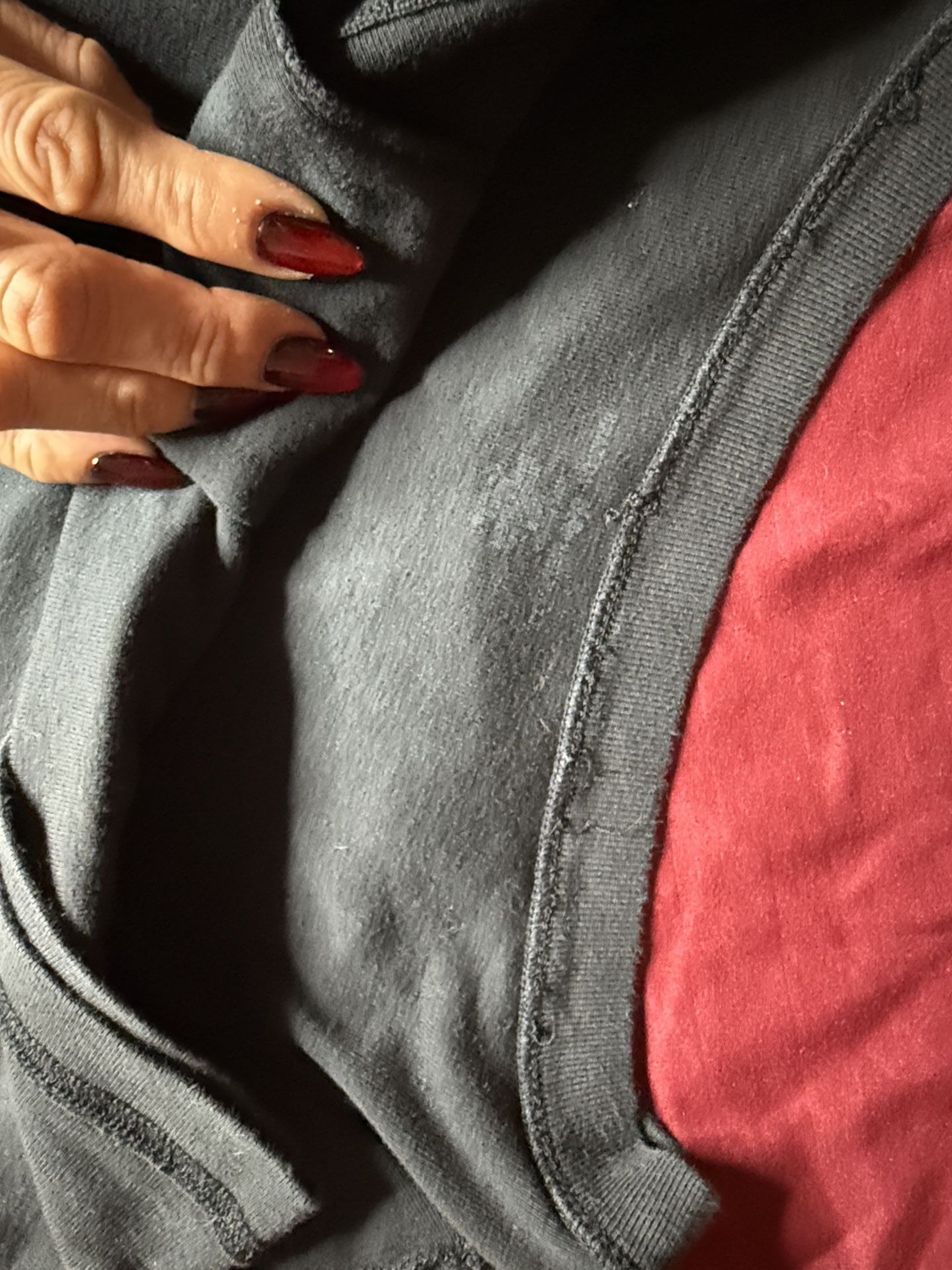 Brandy Melville Thermal Long Sleeve Top black/faded look 5