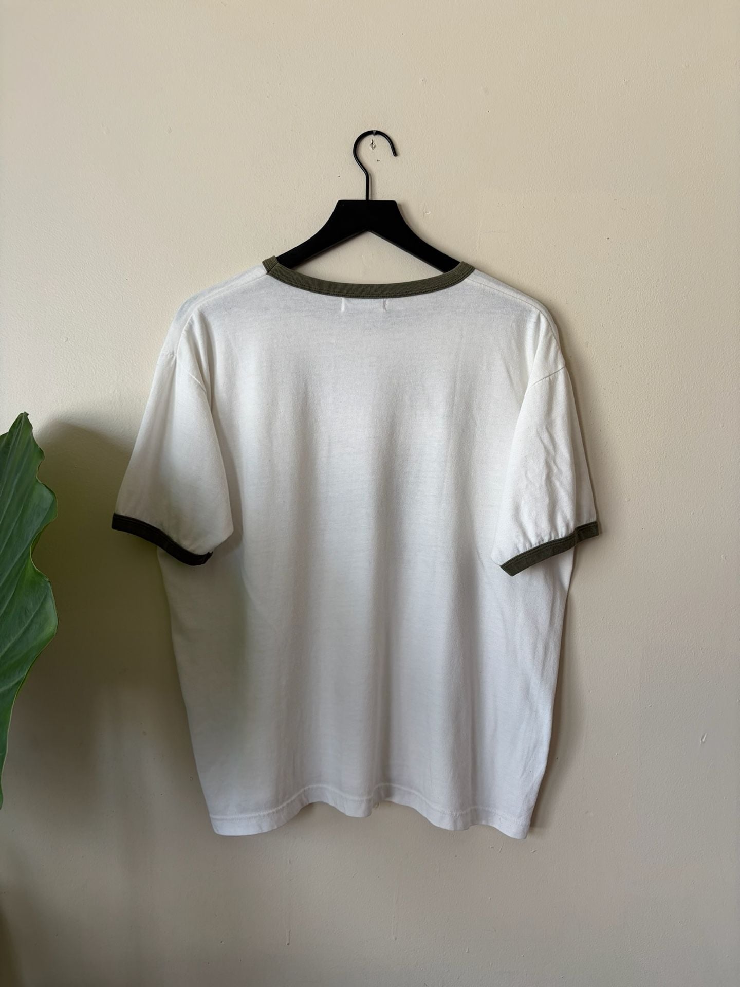 SWAT Graphic Ringer T-Shirt Size L White Green 5