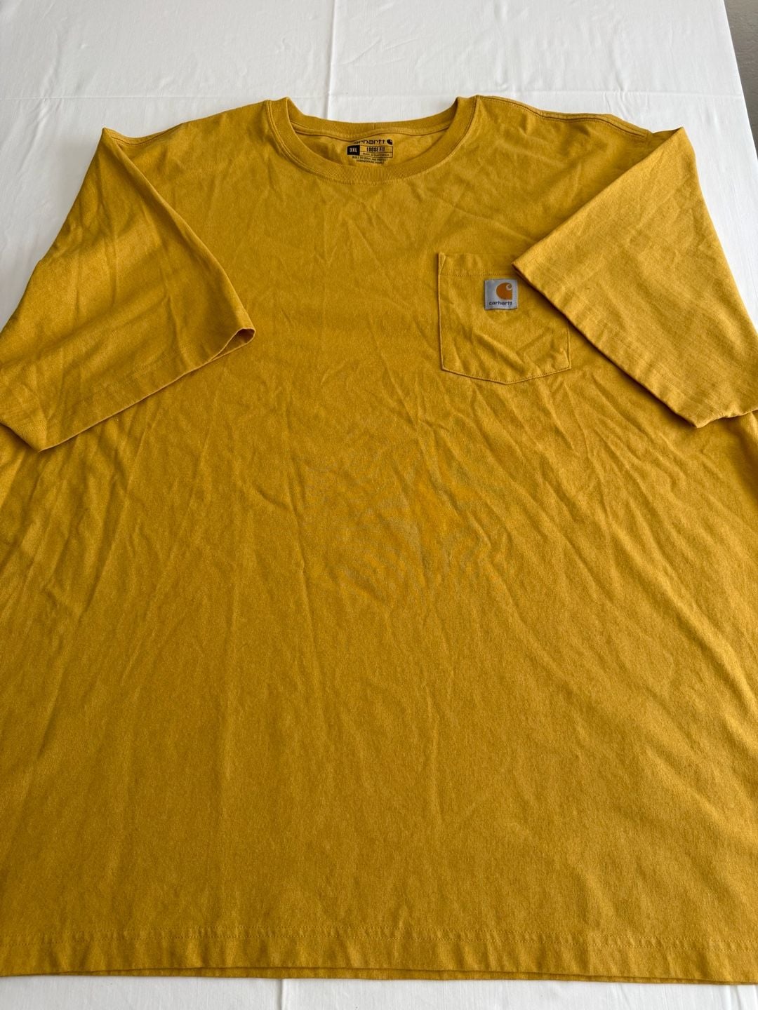 Carhartt Loose Fit Pocket T-Shirt Size 3XL Yellow Cotton workwear gorpcore 4