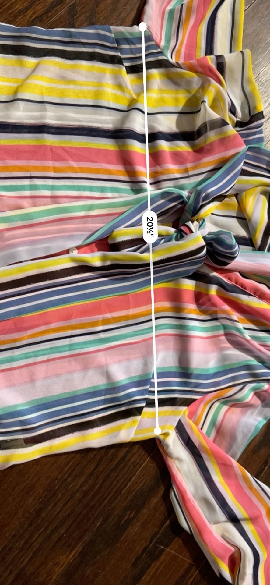 New York & Company Multi Stripe Blouse Size L Petite Multi Color 3