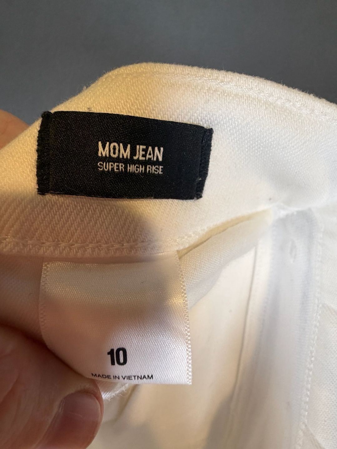 Express Mom Jean Super High Rise Size 10 White Button Fly Denim 4