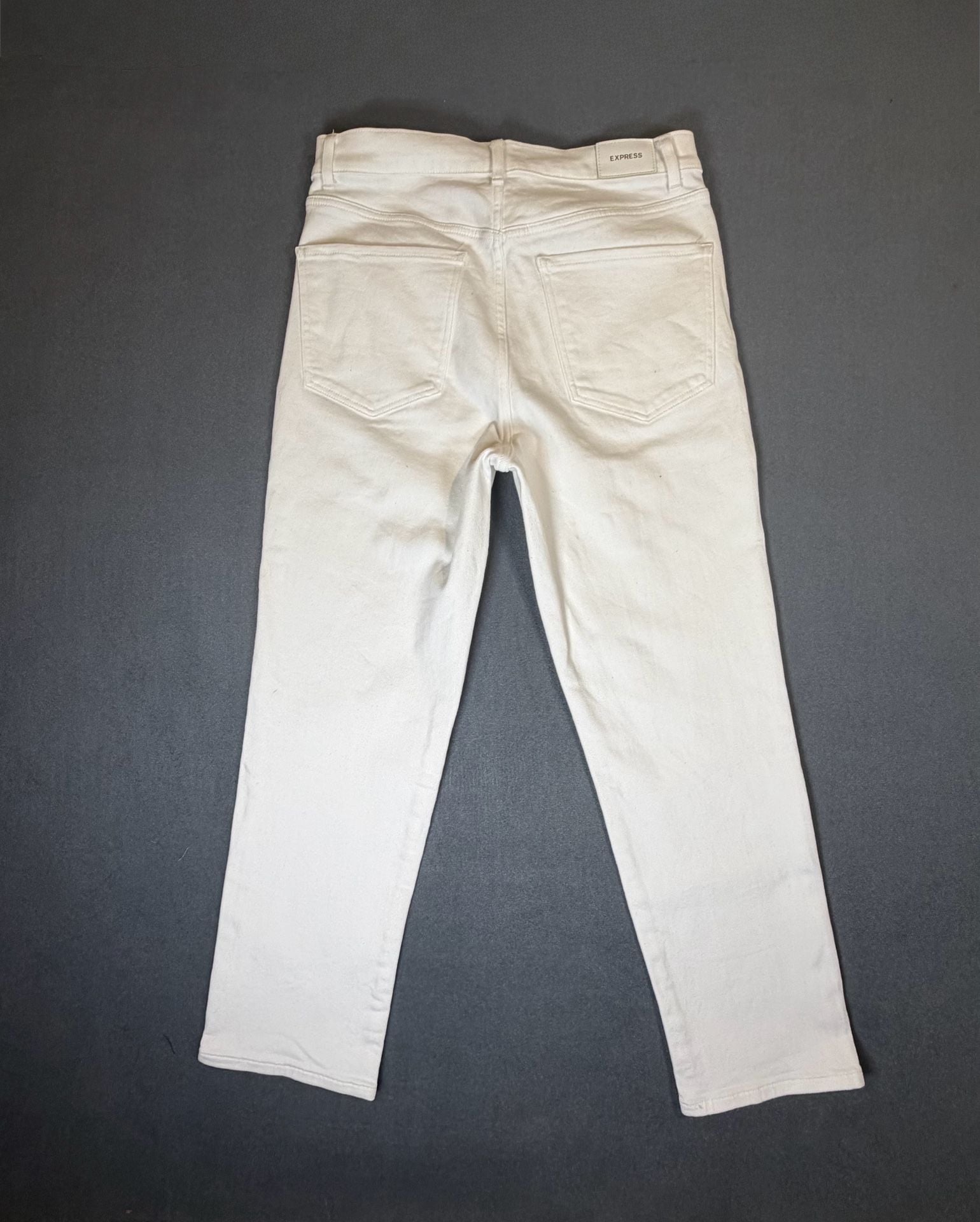 Express Mom Jean Super High Rise Size 10 White Button Fly Denim 7