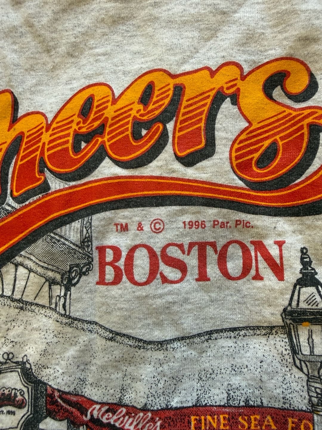 Tennessee River Gold Cheers Boston T-Shirt Size M Gray Vintage 8