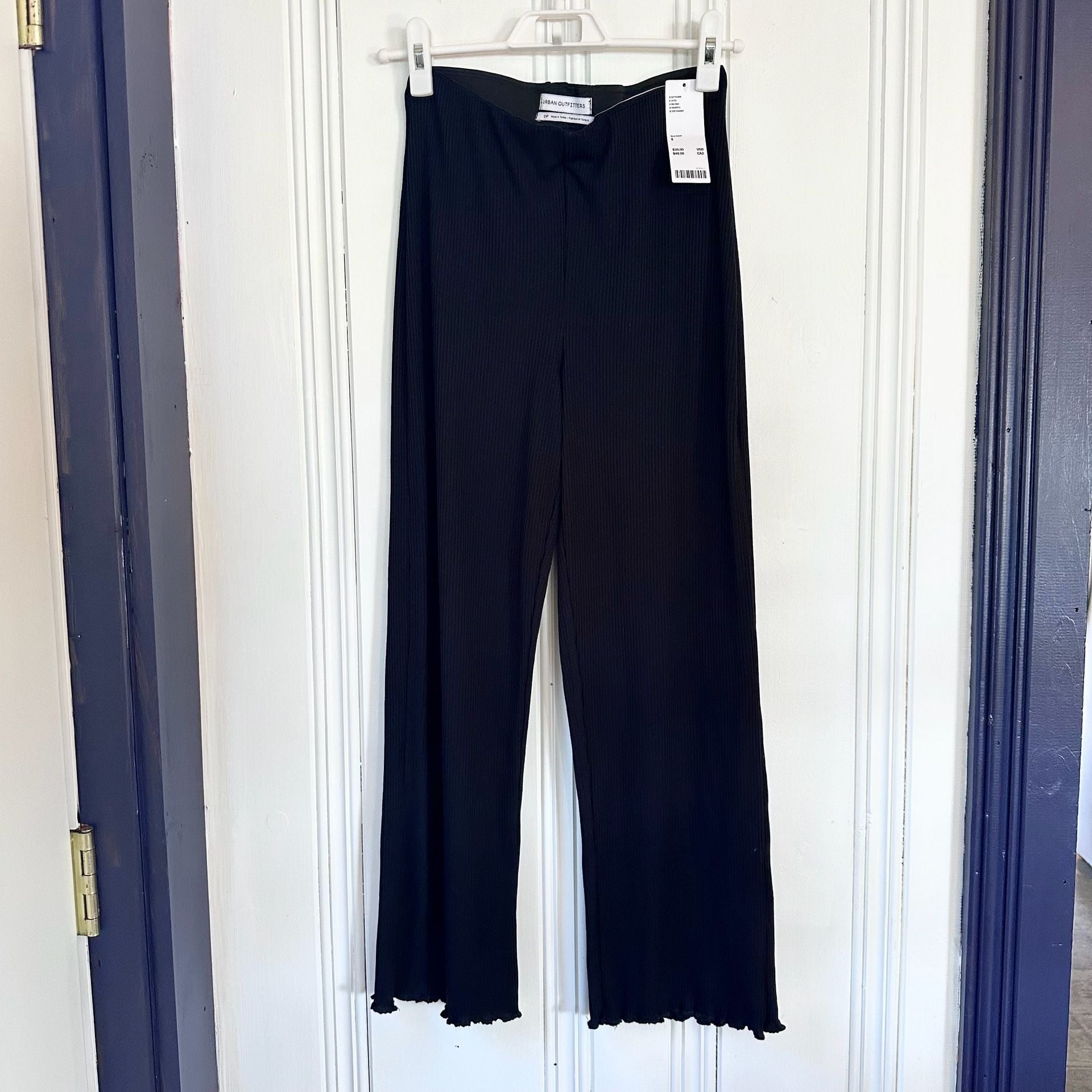 NWT Urban Outfitters Ribbed Pants, Size S Black 2