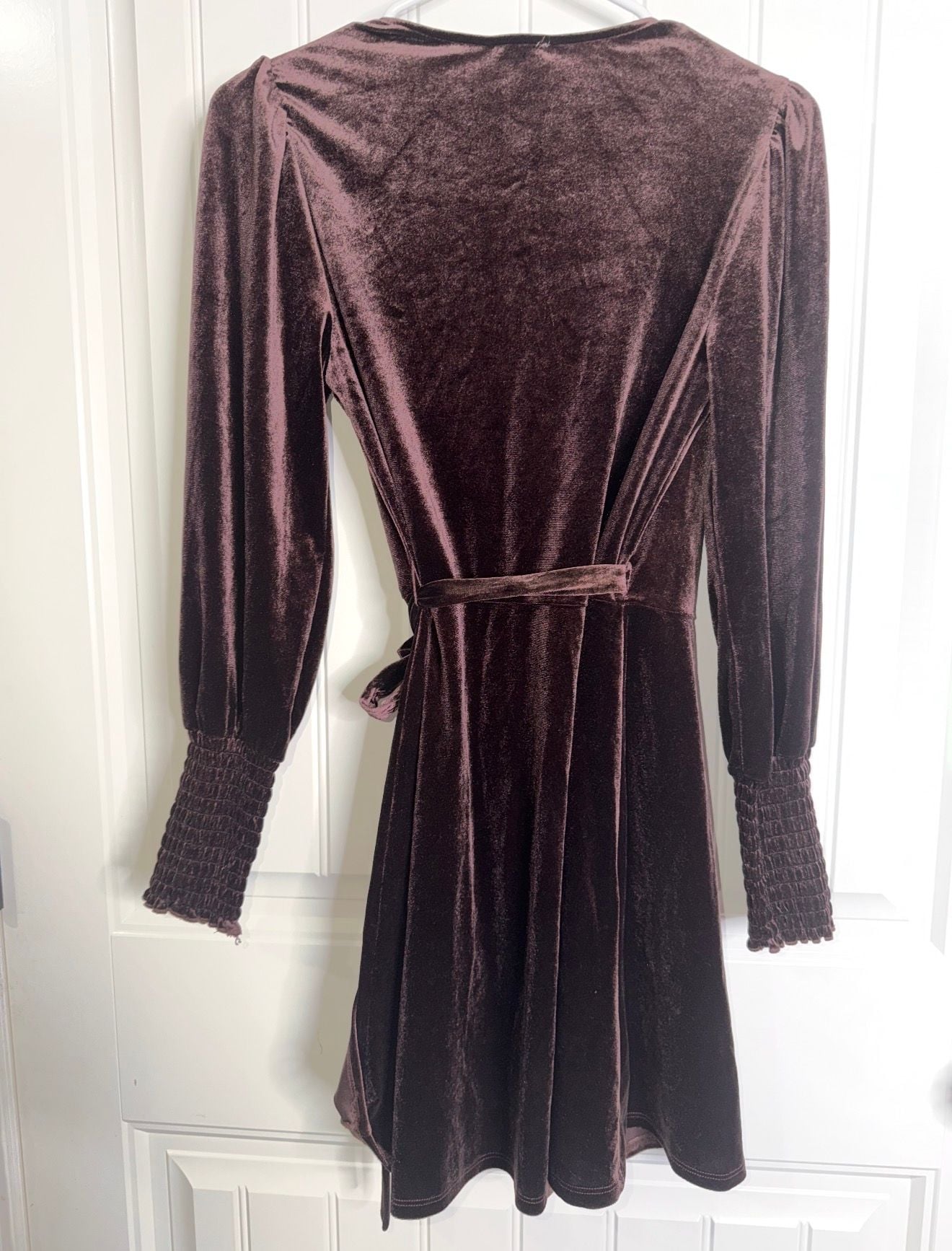 🤎✨ BELLE POQUE CHOCOLATE VELVET WRAP DRESS — SIZE S ✨🤎 7