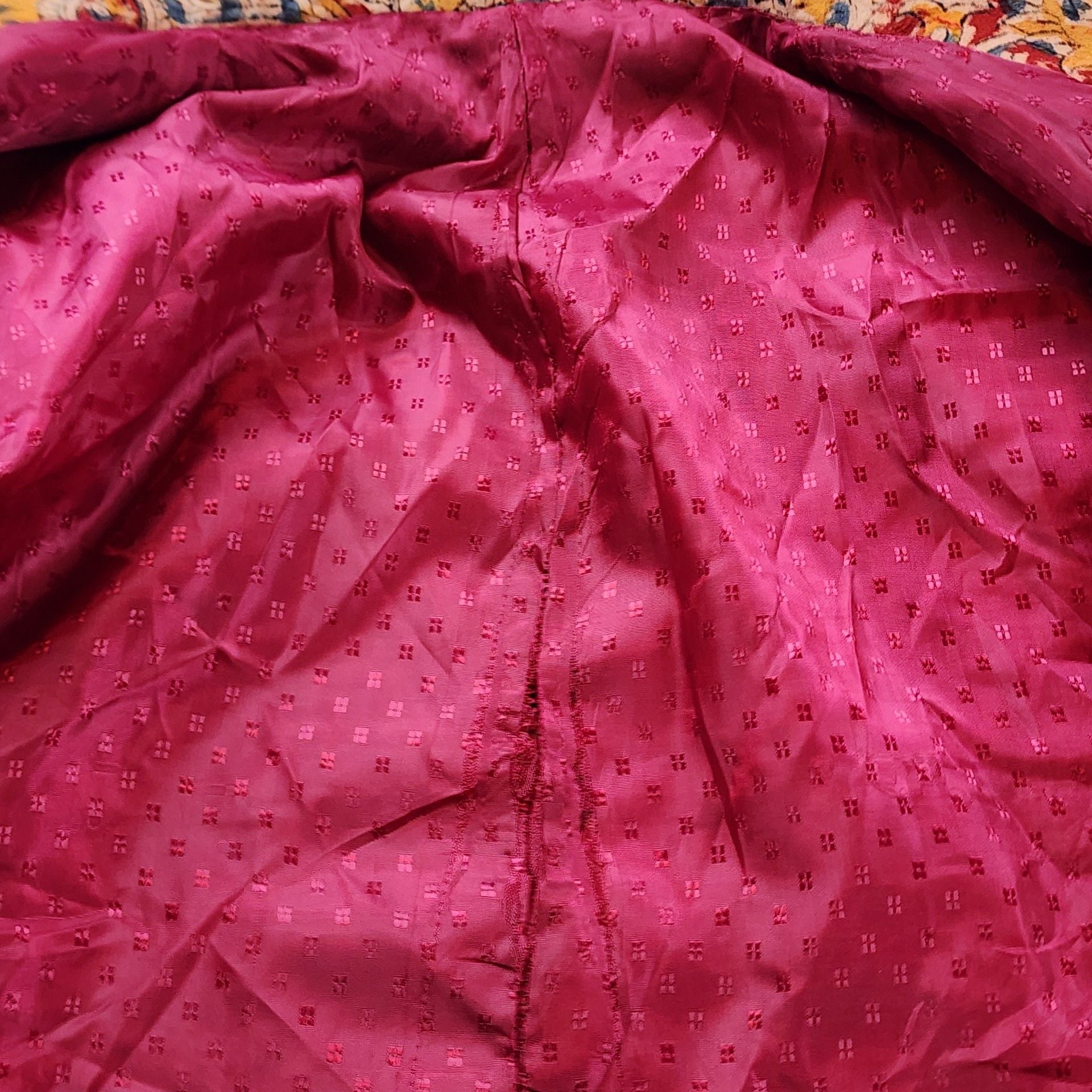 Vintage Red Gold Paisley Block Print Blazer Indie Sleaze Boho Statement Coat 5