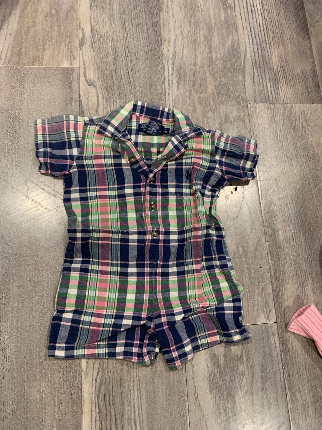 Polo by Ralph Lauren Plaid Romper Size 6-12M (1) 2