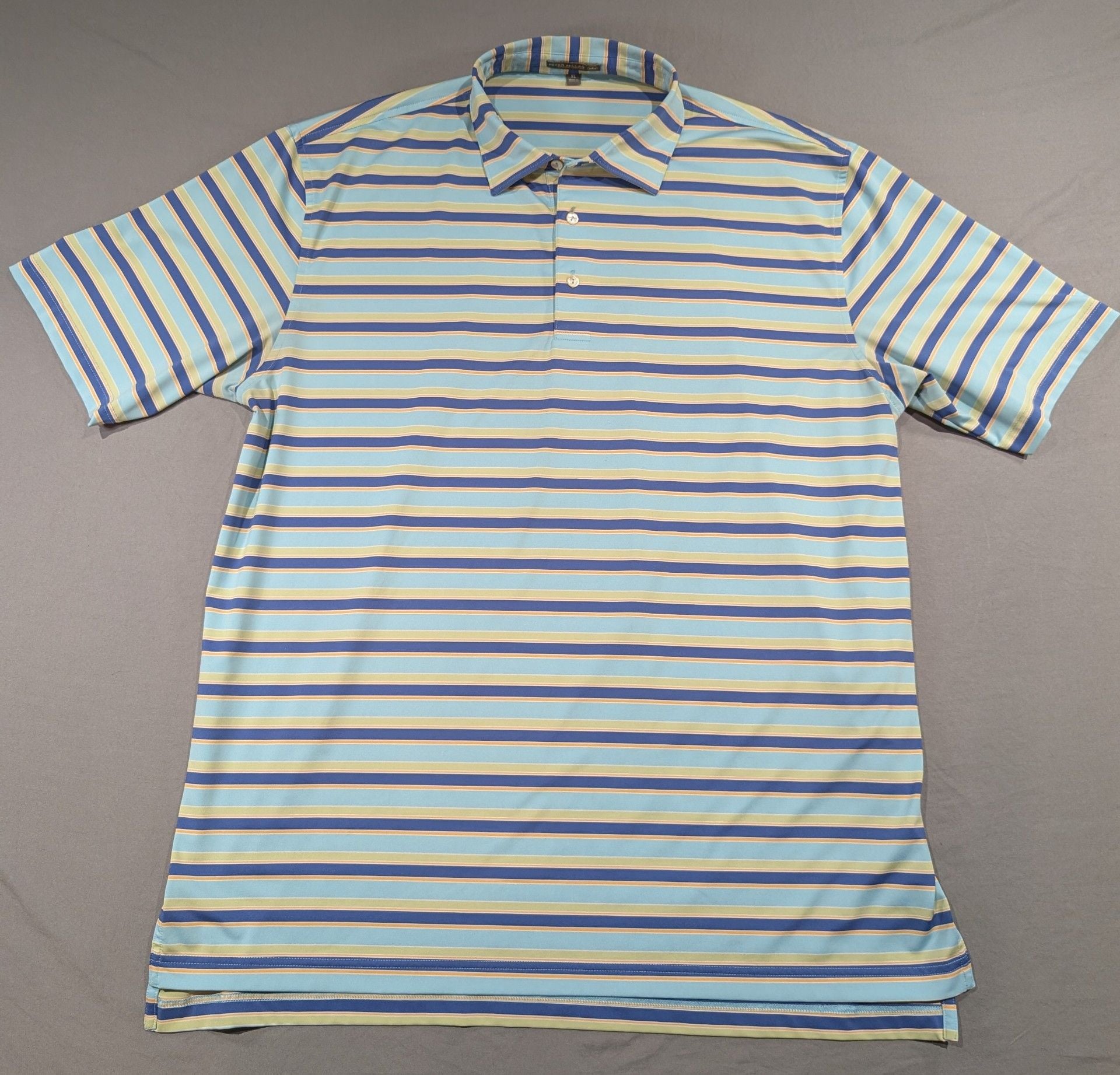 Peter Millar Summer Comfort Polo Shirt Size XL Blue Striped Golf Preppy 4