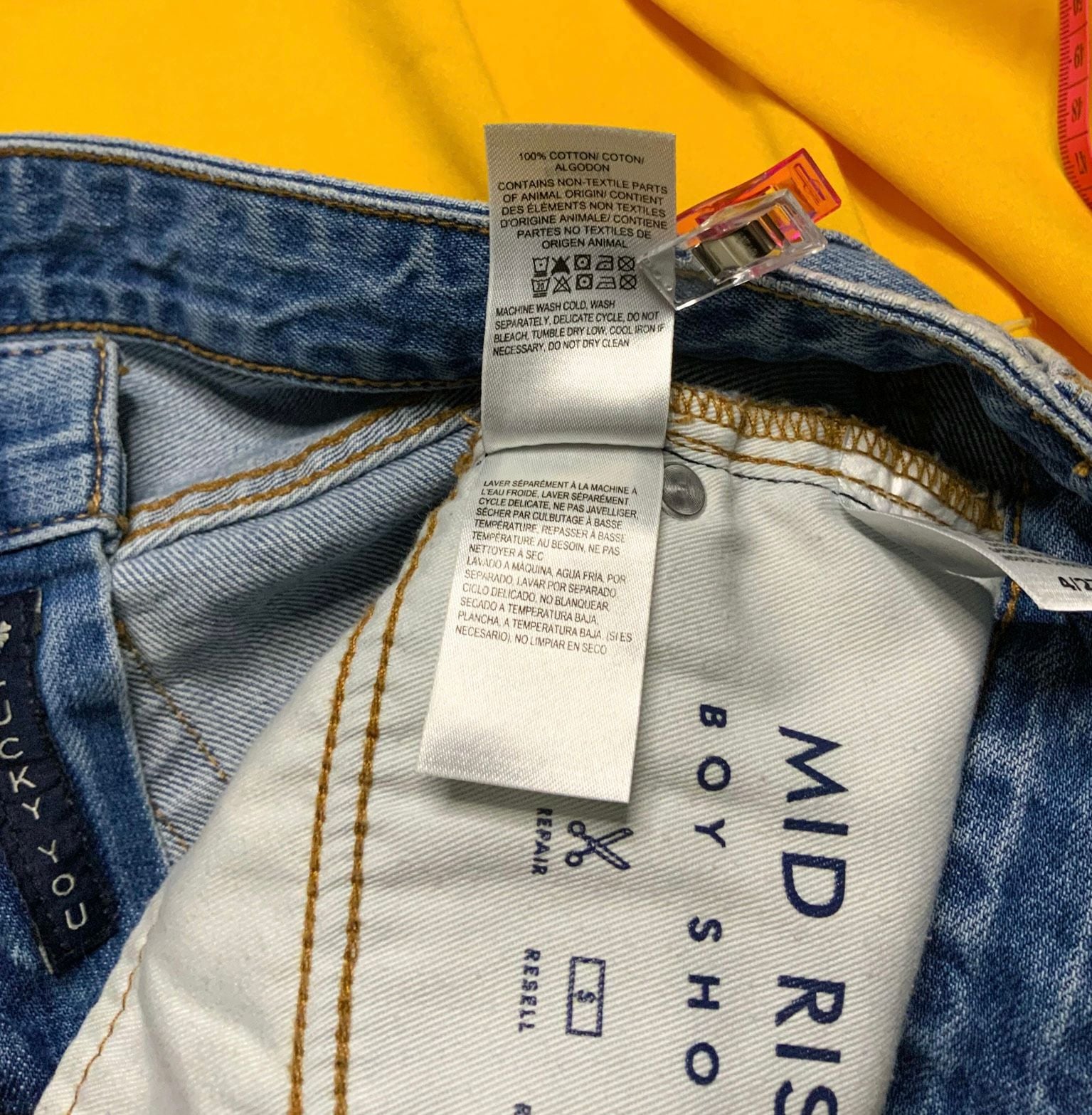 Lucky Brand Mid Rise Boy Short Women Size 4/27 Distressed 6