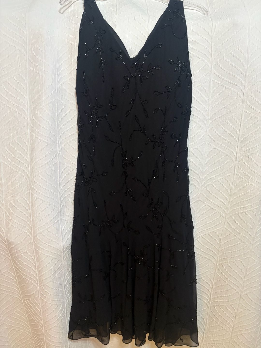 Dressbarn Woman Collection Beaded Dress Size 14W Black V-Neck 5