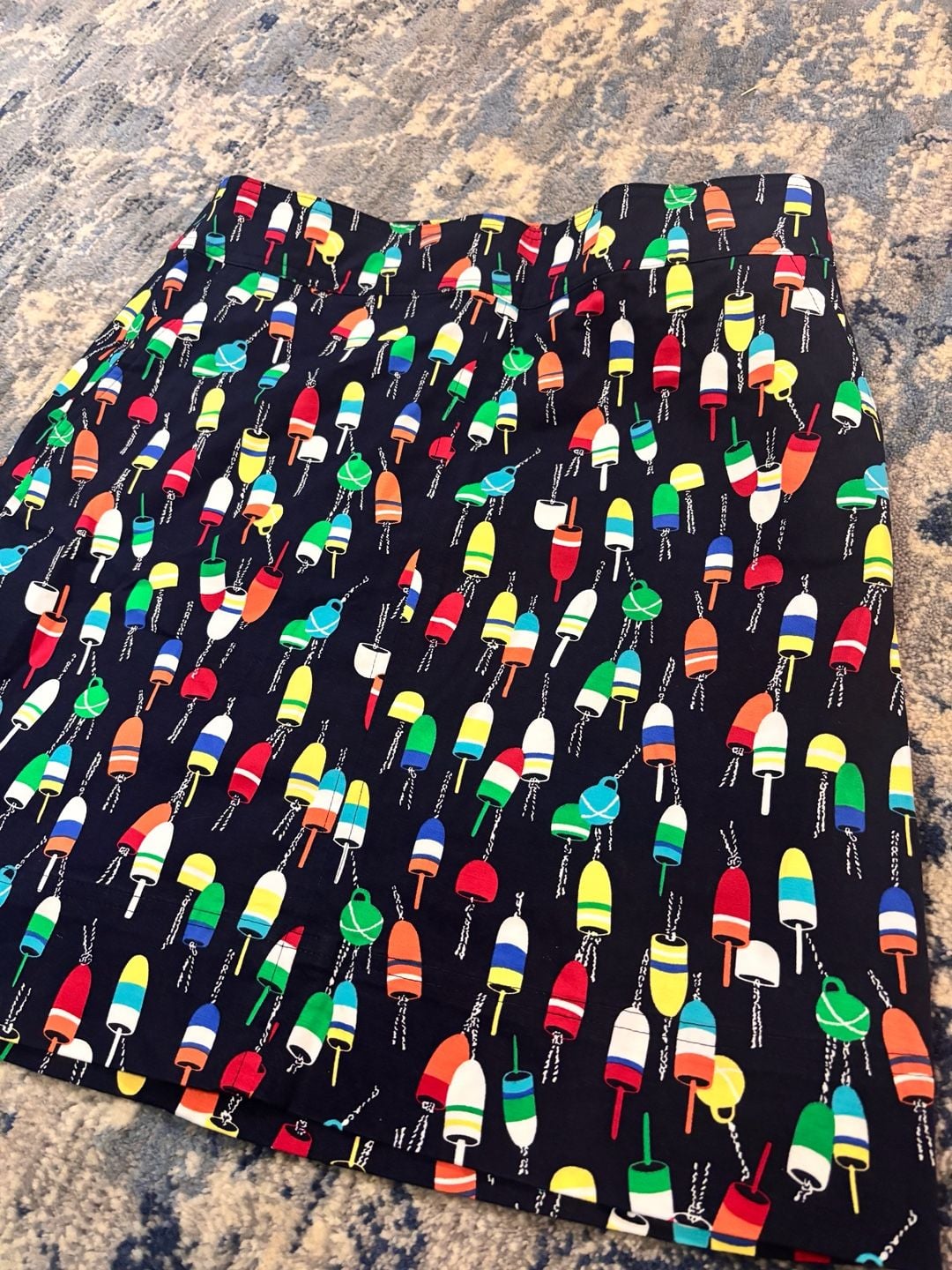 Talbots Buoy Print Skirt Size 6P Navy Blue Multicolor Nautical 3