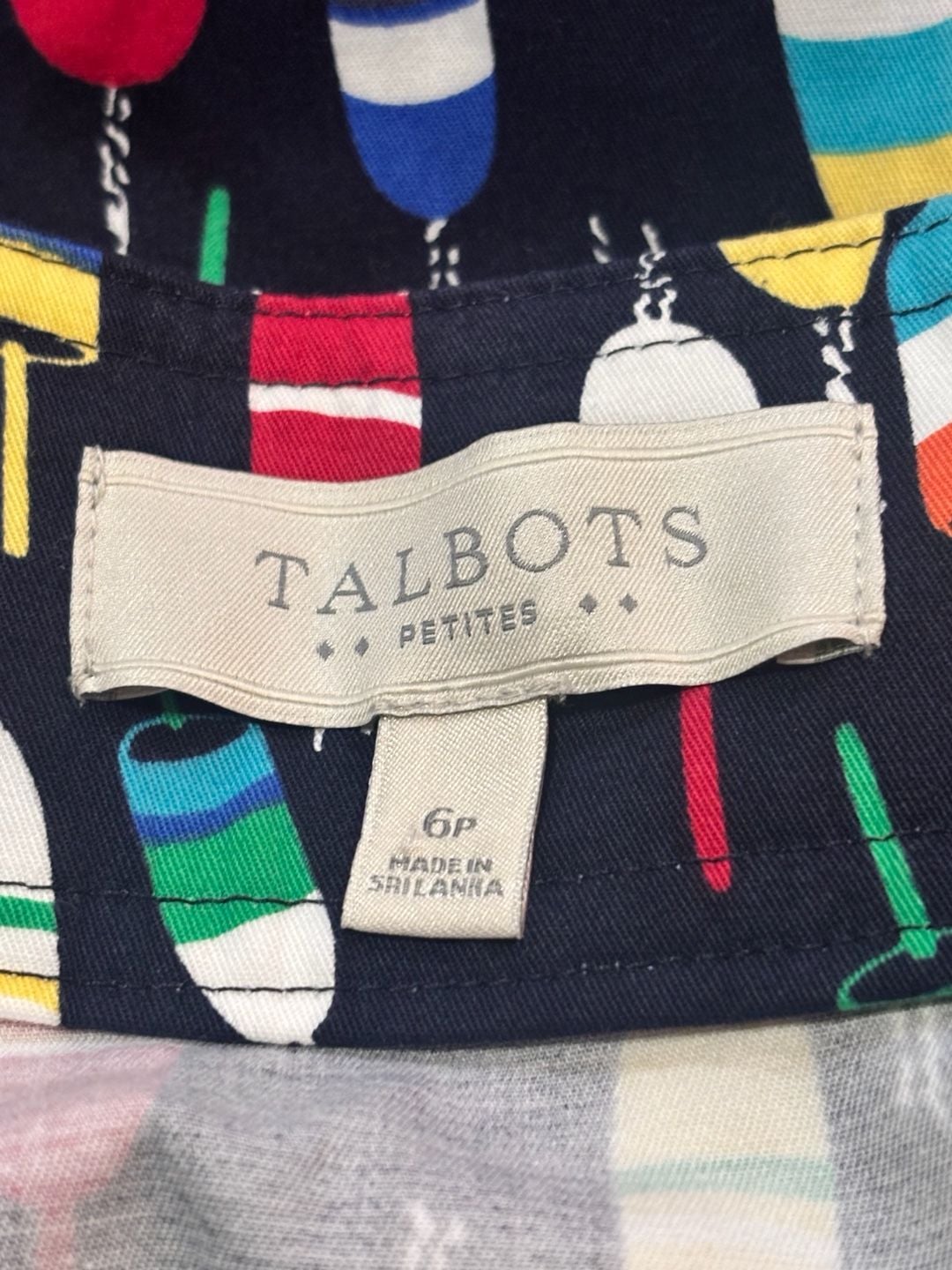 Talbots Buoy Print Skirt Size 6P Navy Blue Multicolor Nautical 5