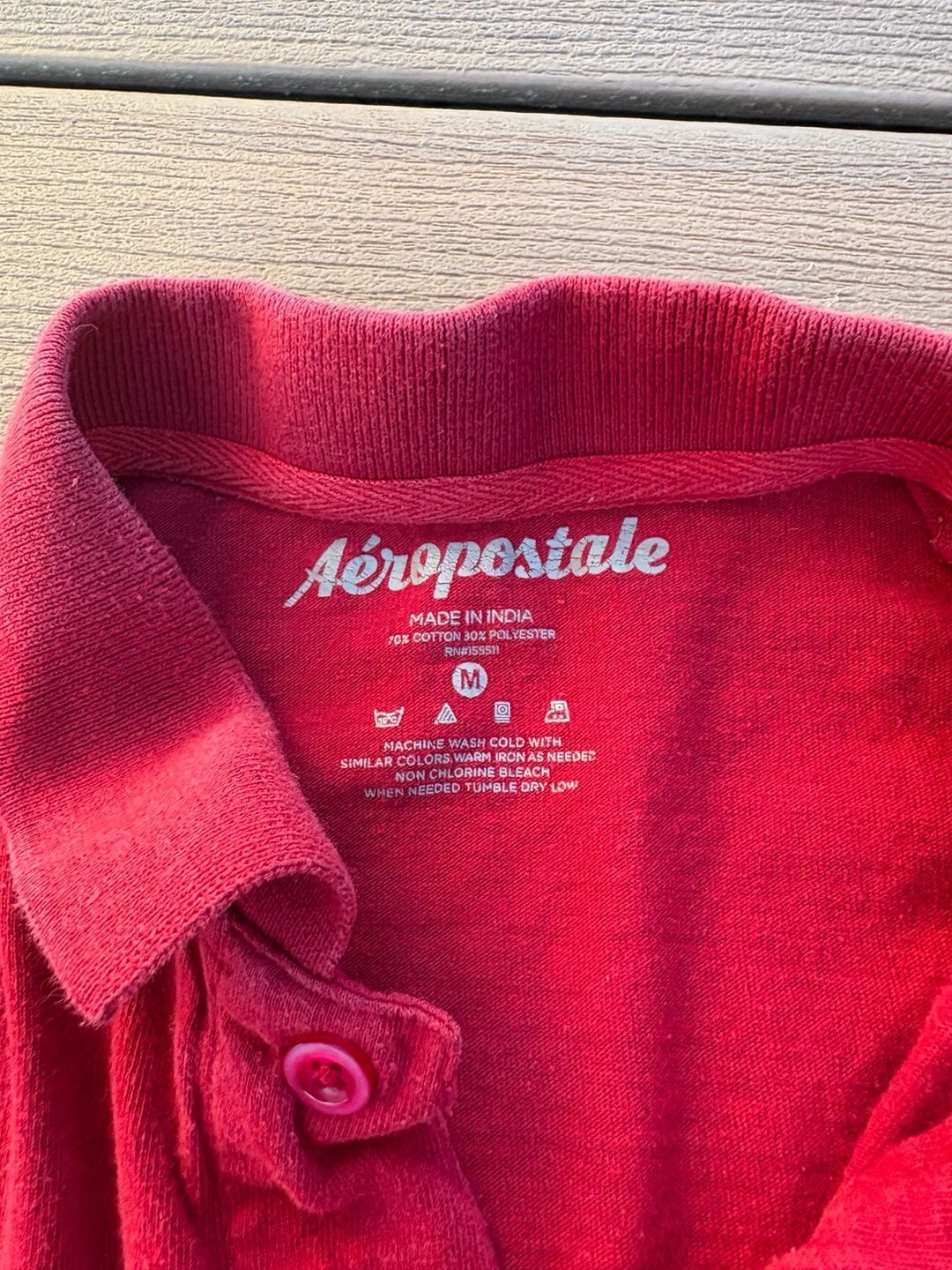 Aeropostale Polo Shirt Size M Red Cotton Blend Short Sleeve Logo 4