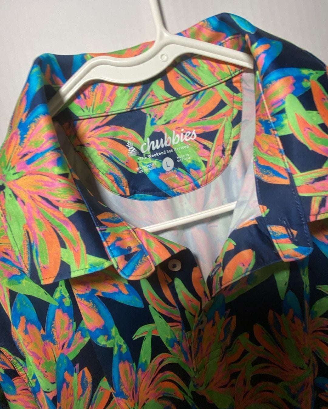 Chubbies Performance Polo Shirt Size L Floral Tropical 2