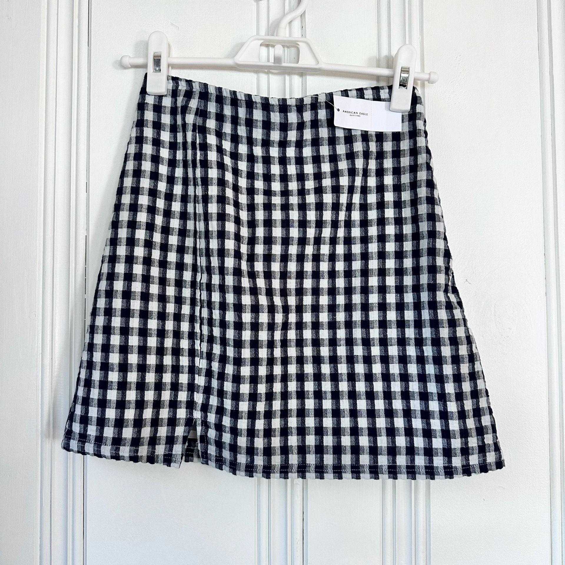 NWT American Eagle Black & White Gingham XXS Skirt 2