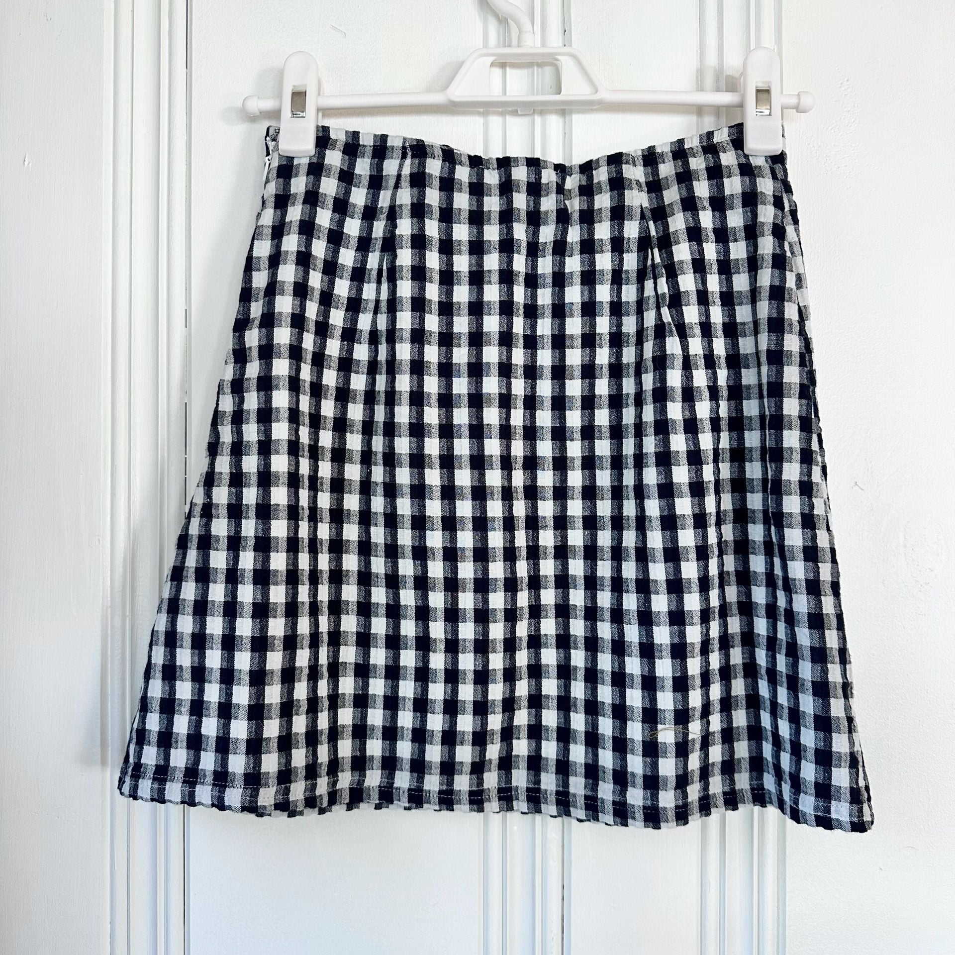 NWT American Eagle Black & White Gingham XXS Skirt 4