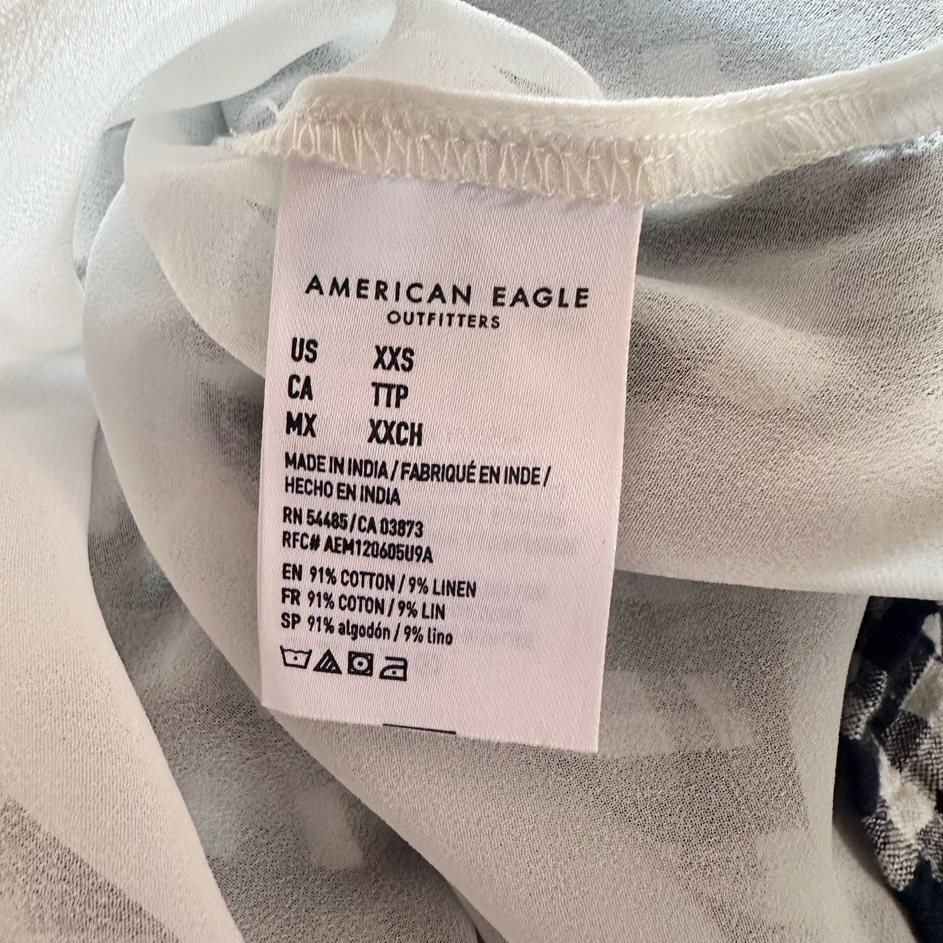 NWT American Eagle Black & White Gingham XXS Skirt 5