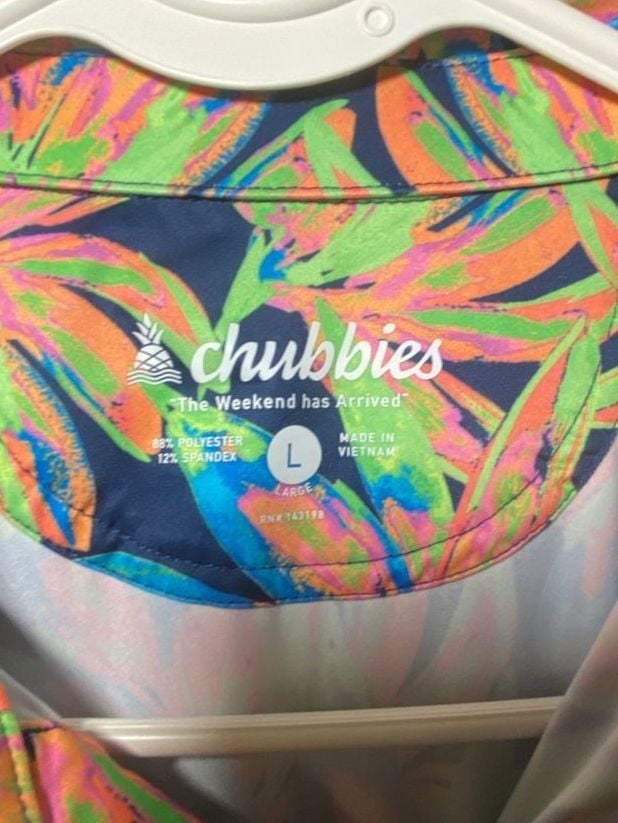 Chubbies Performance Polo Shirt Size L Floral Tropical 4