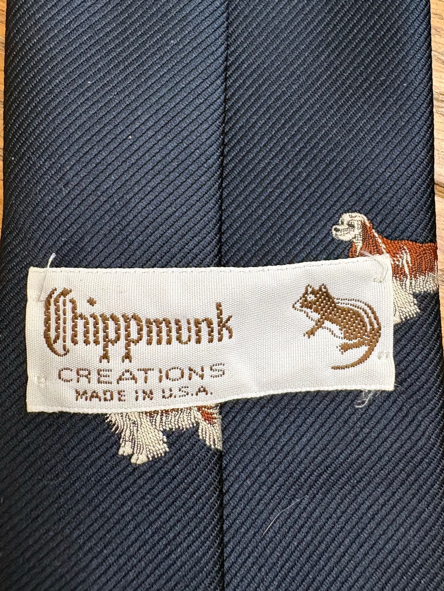 Chippmunk Creations Silk Tie Blue Cocker Spaniel Dog Motif 2