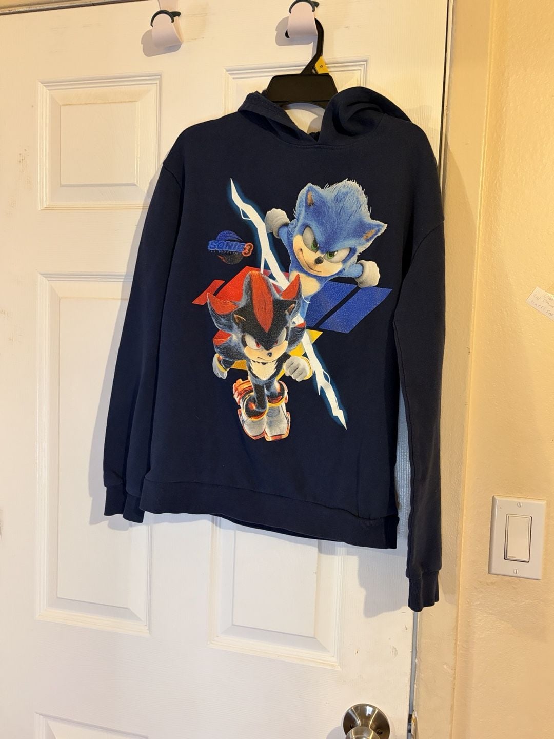 Sonic the Hedgehog 3 Graphic Hoodie Size 12 Navy Blue Youth 2